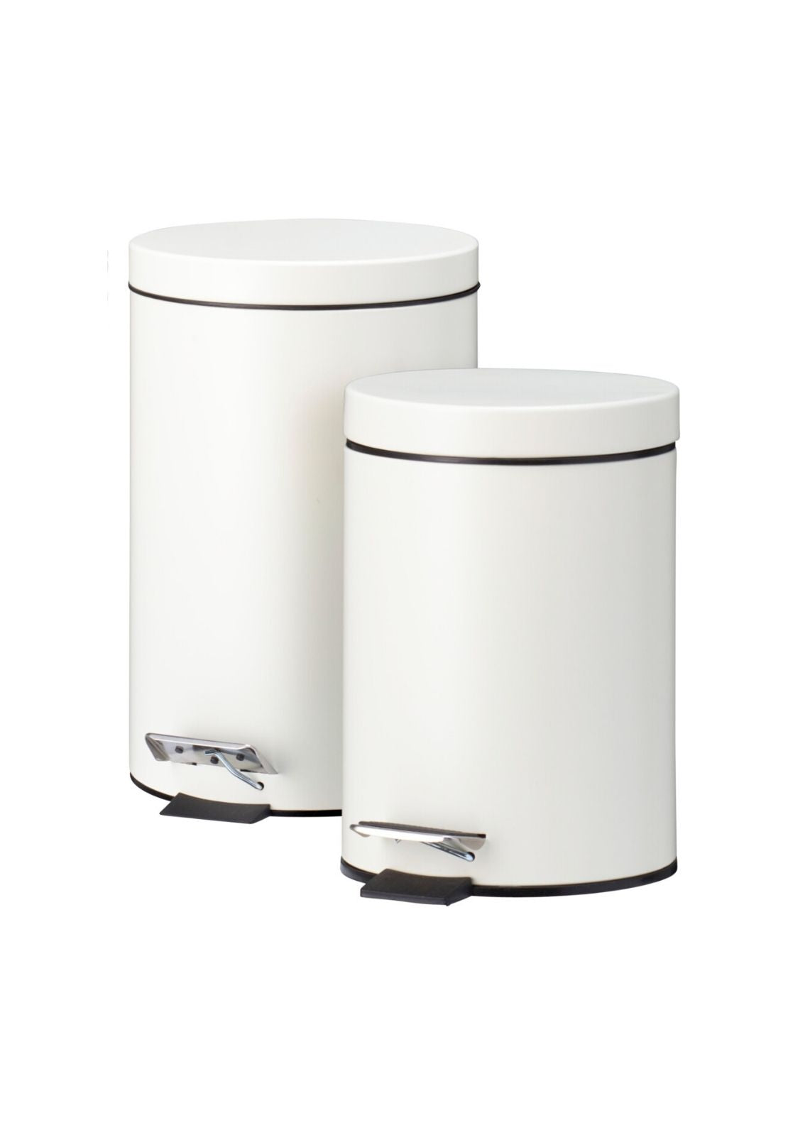 Steel Pedal Bin Set of 2 - Cream