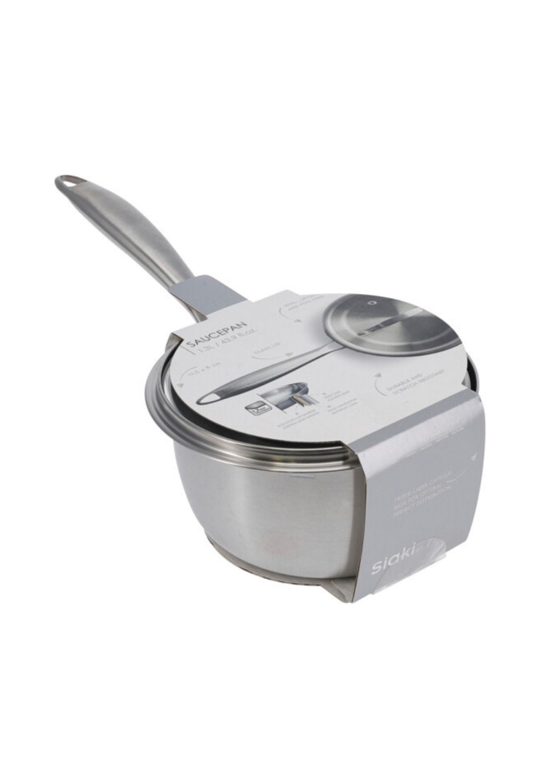 Stainless Steel Saucepan - Grey