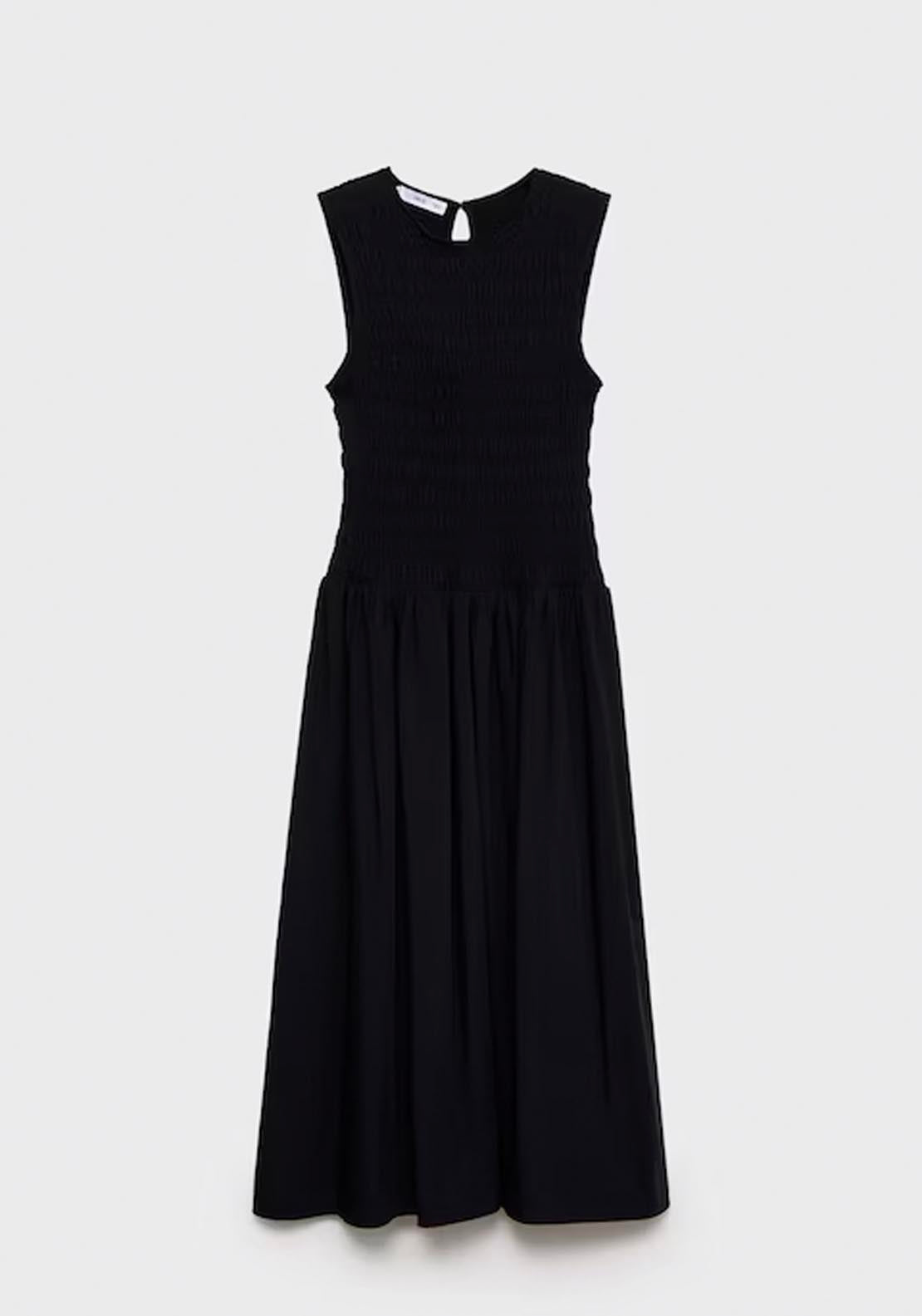 Mango Flared Dress With Gathered Body - Black 3 Shaws Department Stores