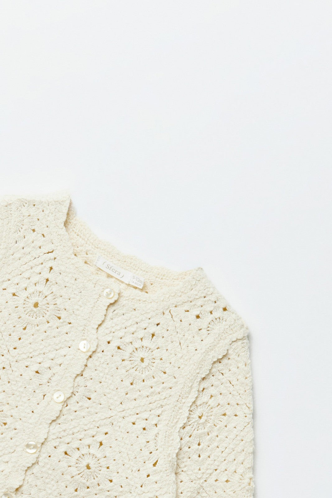 Sfera Crochet cardigan - Cream 2 Shaws Department Stores
