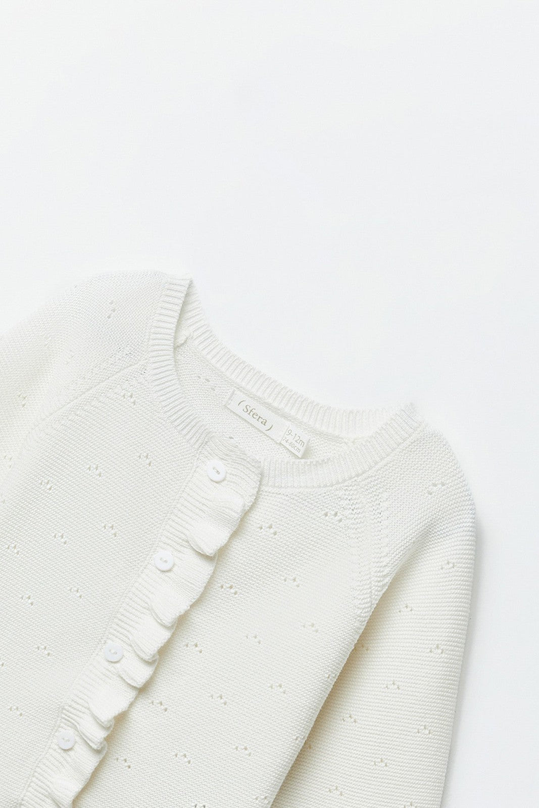Sfera Garter stitch cardigan - Cream 2 Shaws Department Stores