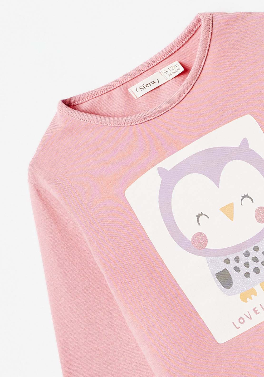 Sfera Baby Girl Owl Tshirt - Pink 3 Shaws Department Stores