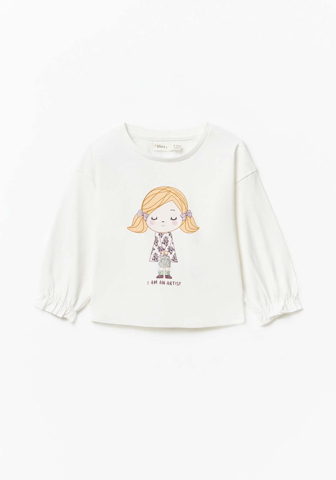 Sfera Long Sleeve Girl Tshirt - White 1 Shaws Department Stores