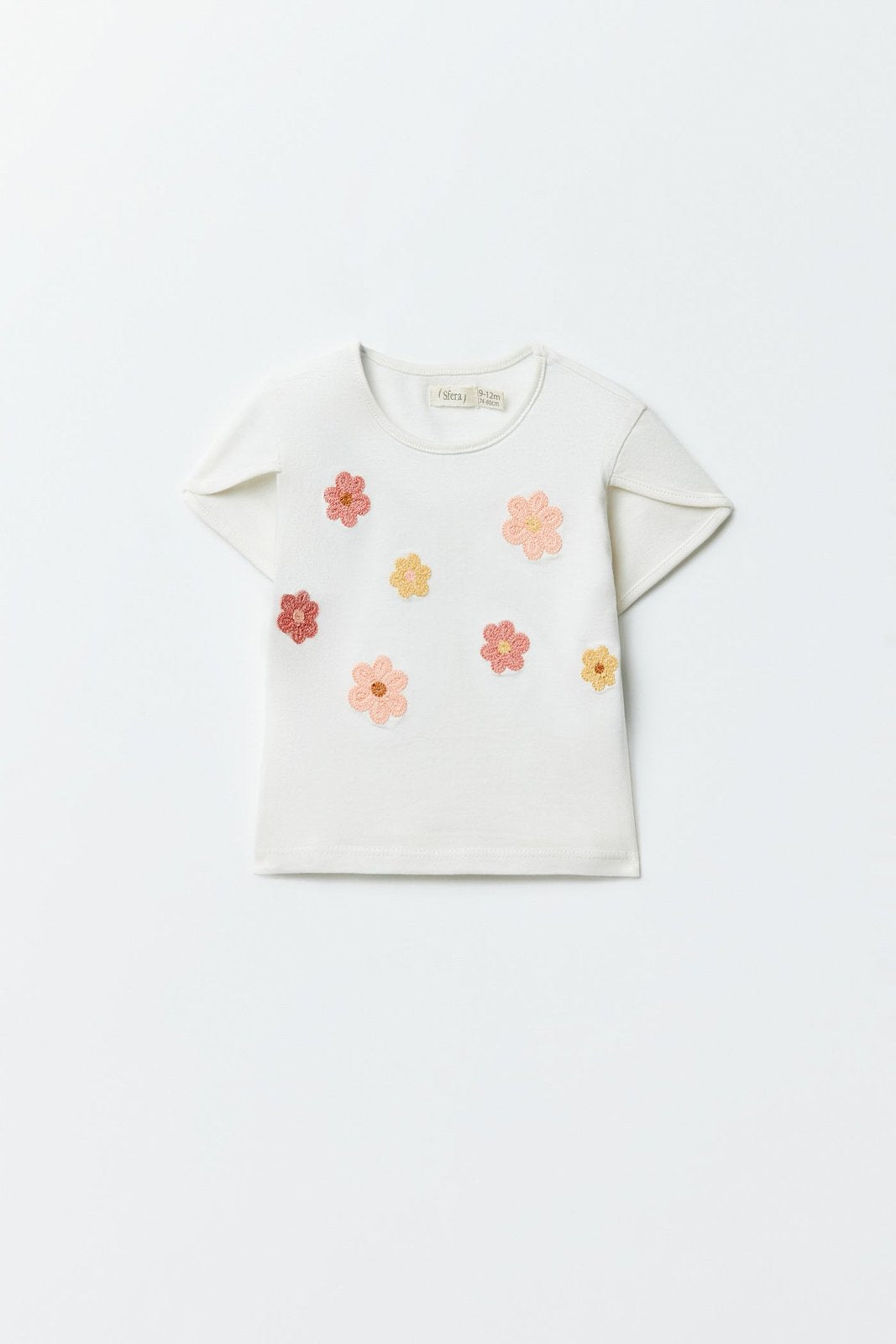 Sfera Crochet flowers T-shirt - White 1 Shaws Department Stores