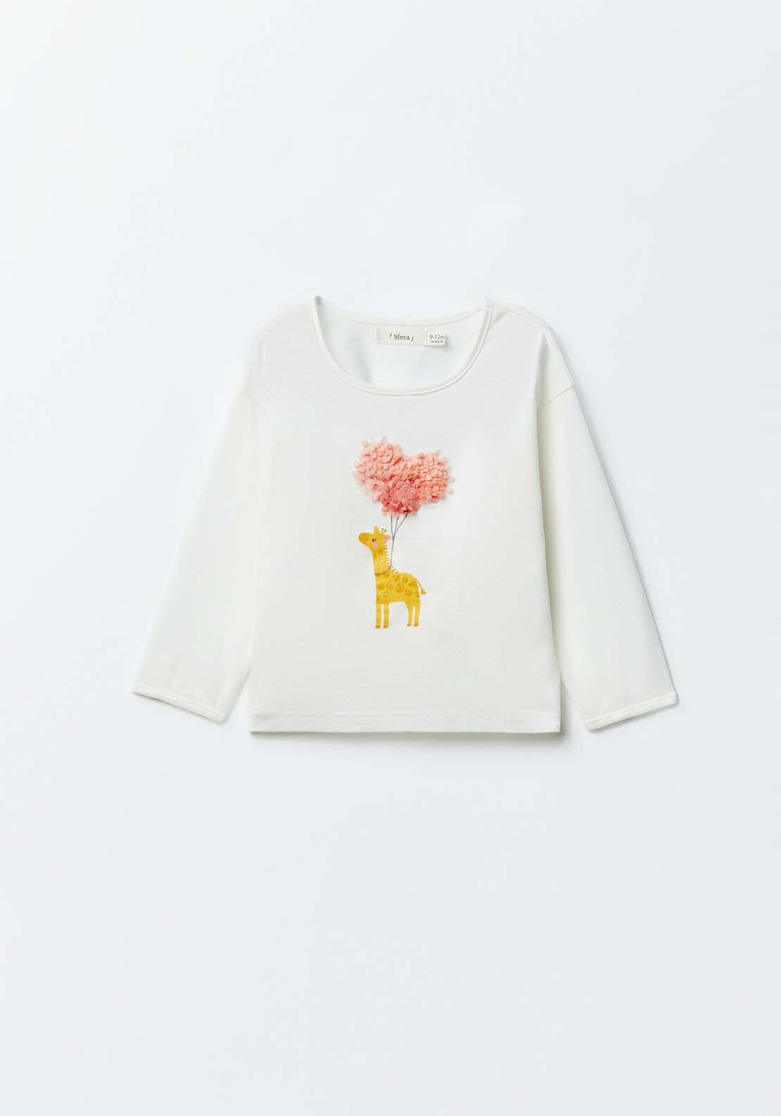 Sfera Giraffe long-sleeved T-shirt - White 3 Shaws Department Stores