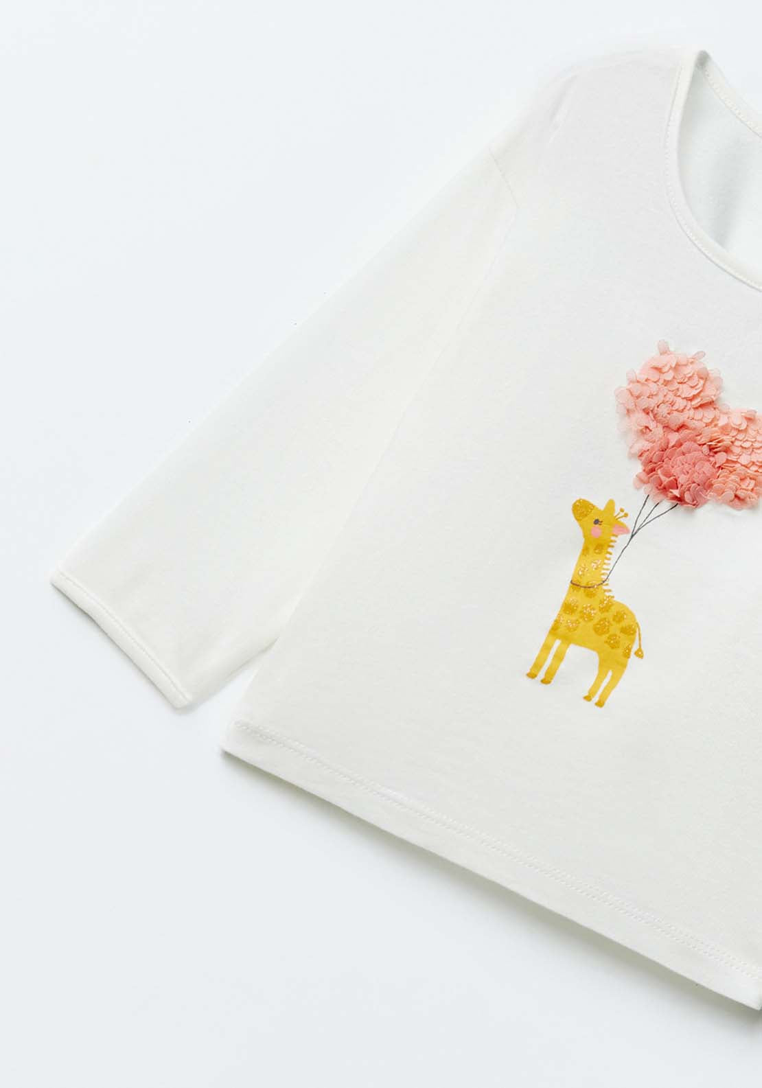 Sfera Giraffe long-sleeved T-shirt - White 5 Shaws Department Stores
