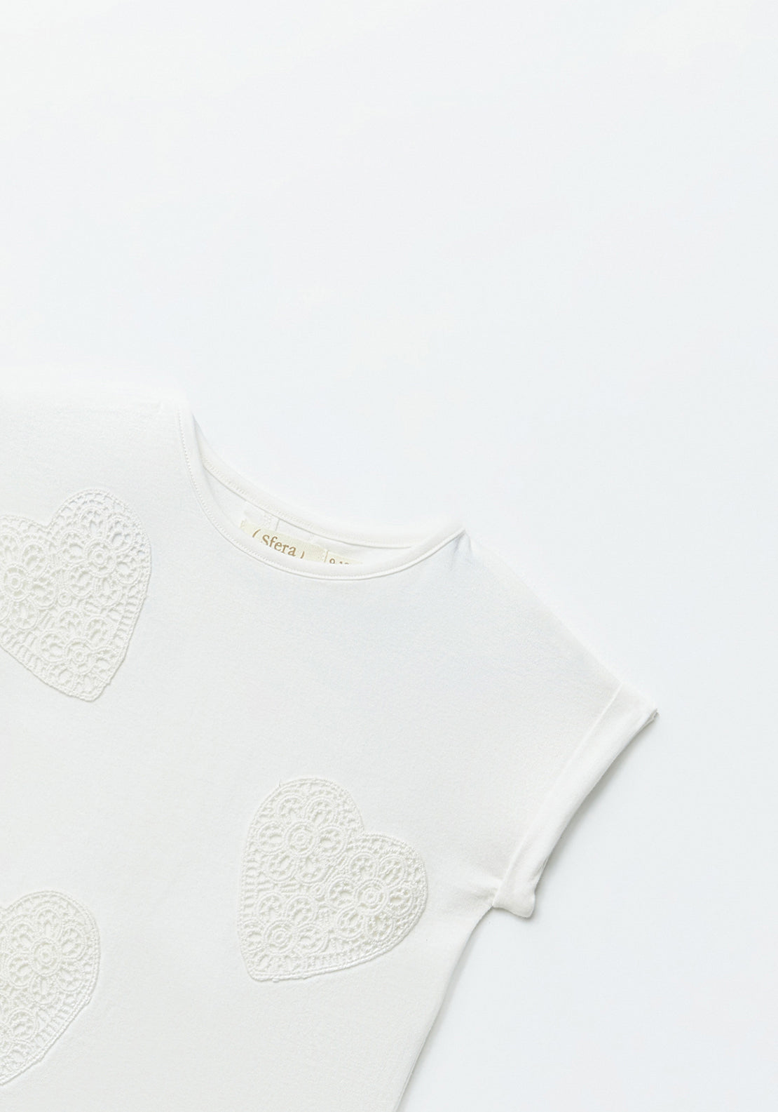 Sfera Heart-shaped patches top - White 5 Shaws Department Stores
