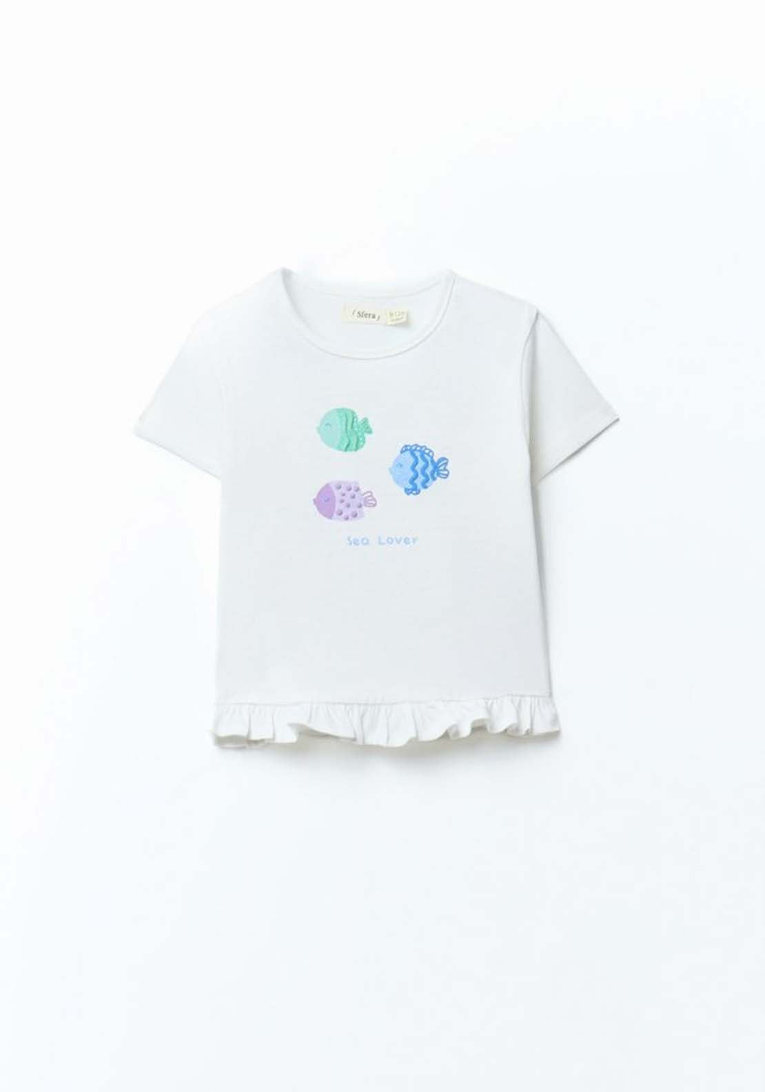 Ruffle Fish T-Shirt - White