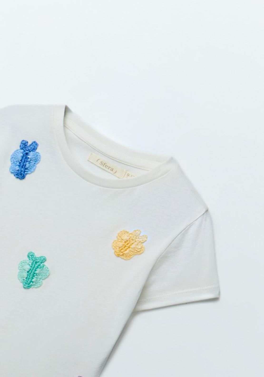 Sfera Butterfly patch t-shirt - White 1 Shaws Department Stores