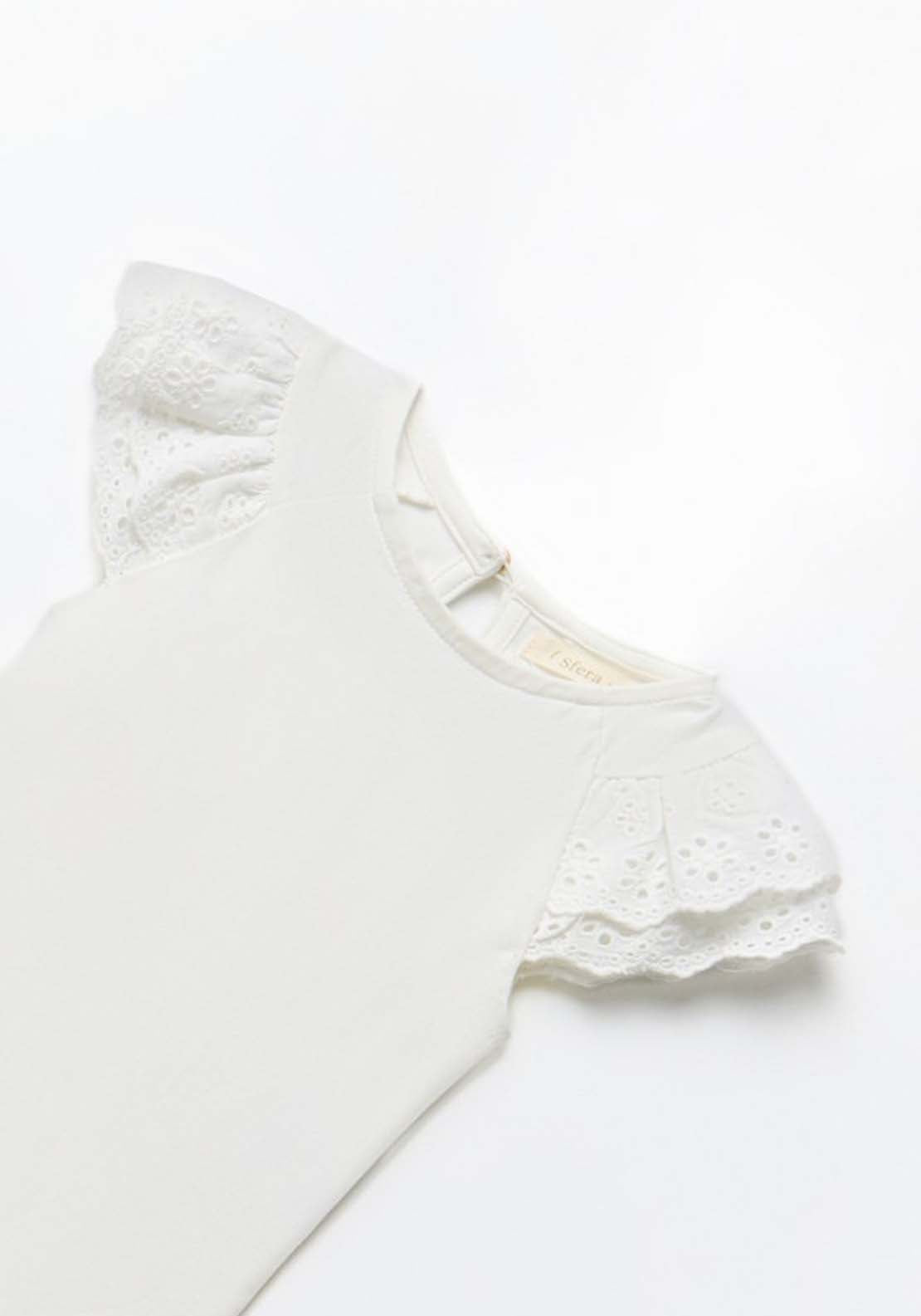 Sfera Lace Sleeve Bodysuit - White 2 Shaws Department Stores