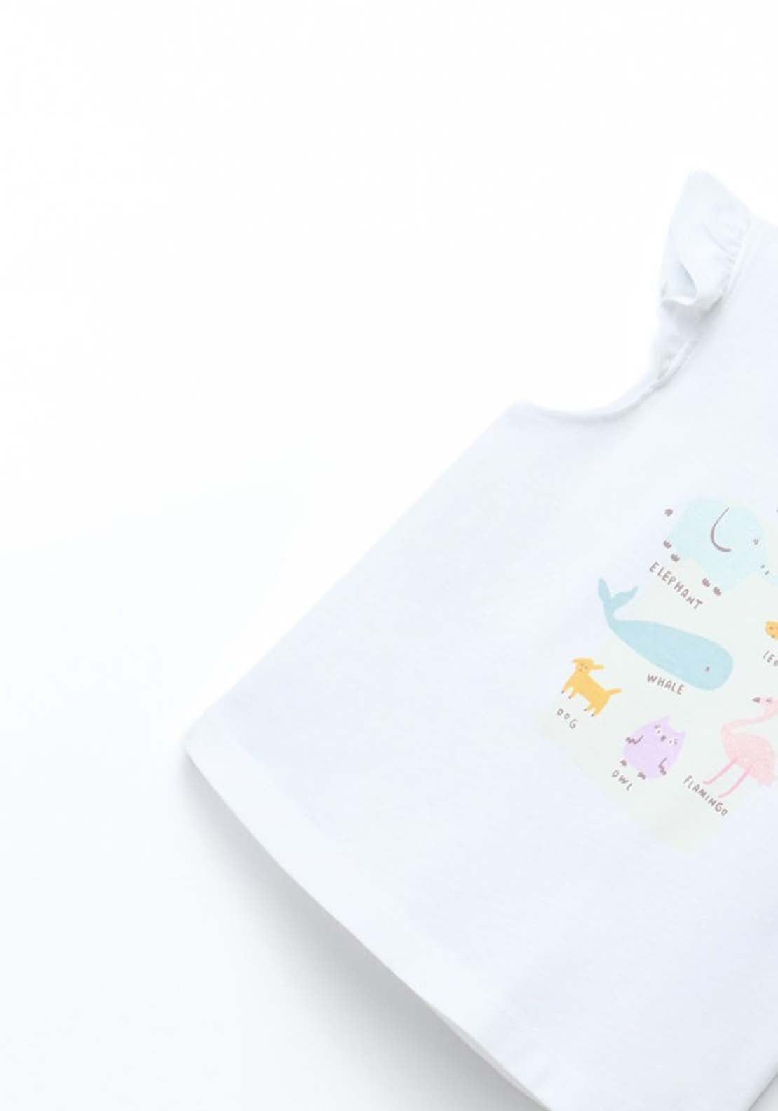Ruffle Sleeve T-shirt - White