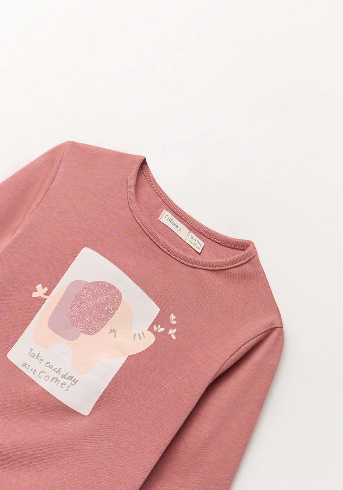 Elephant Long-Sleeved T-Shirt - Pink