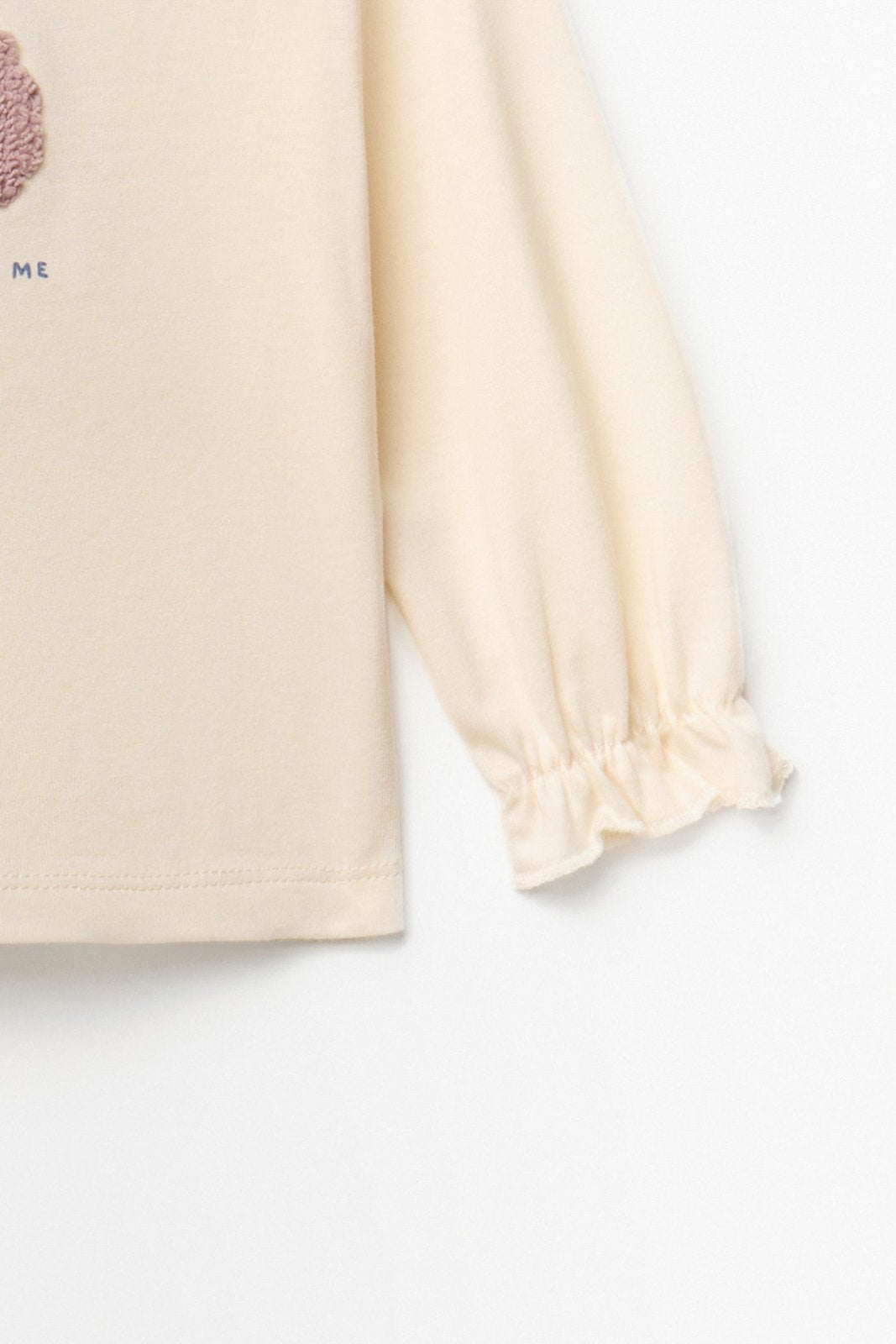 Long Sleeved T-Shirt With Sheep Design - Cream