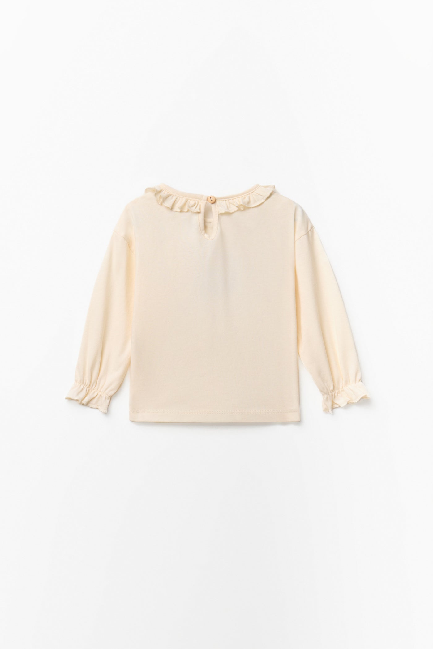 Long Sleeved T-Shirt With Sheep Design - Cream