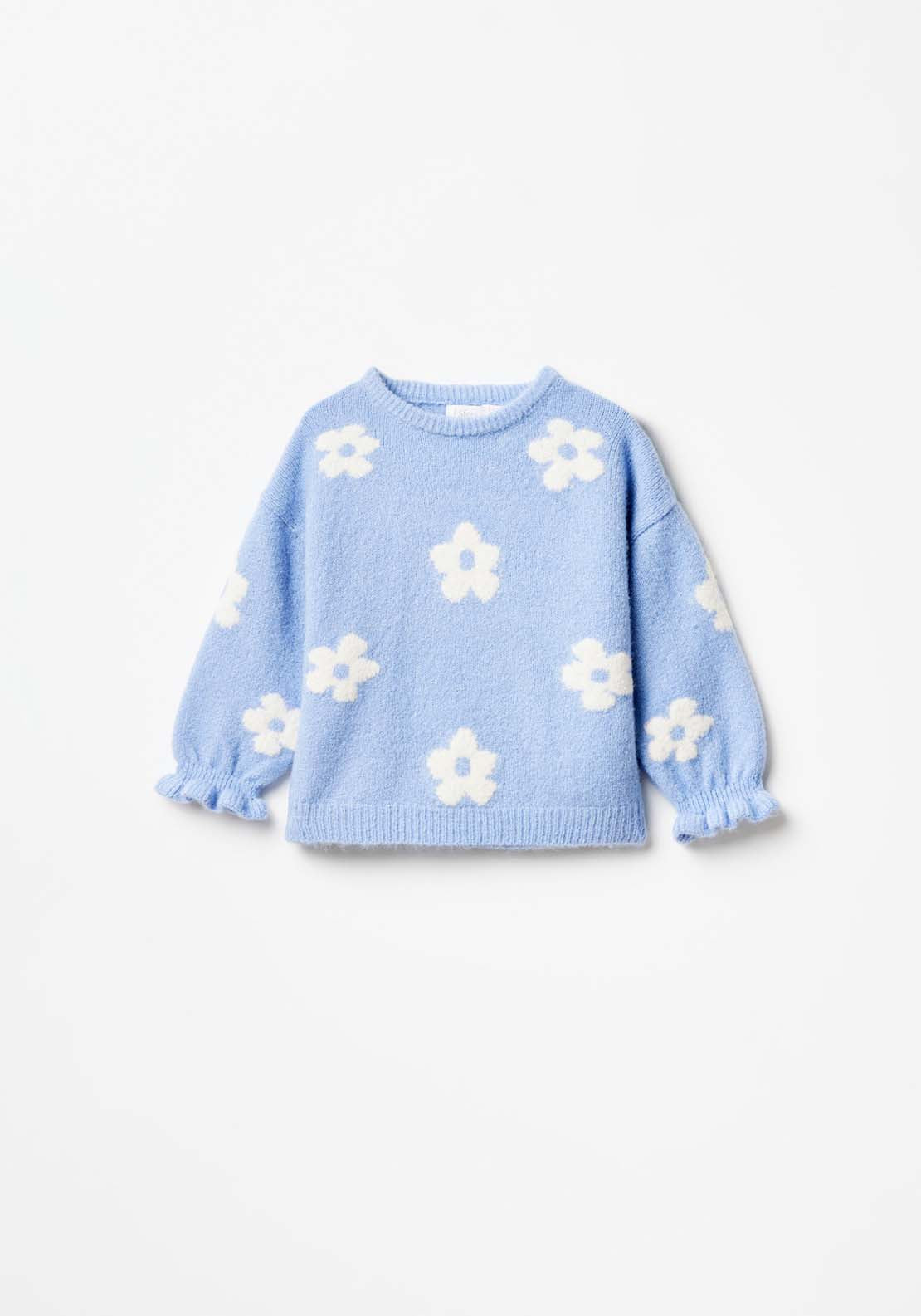 Sfera Long Sleeve Daisy Tshirt - Blue 3 Shaws Department Stores