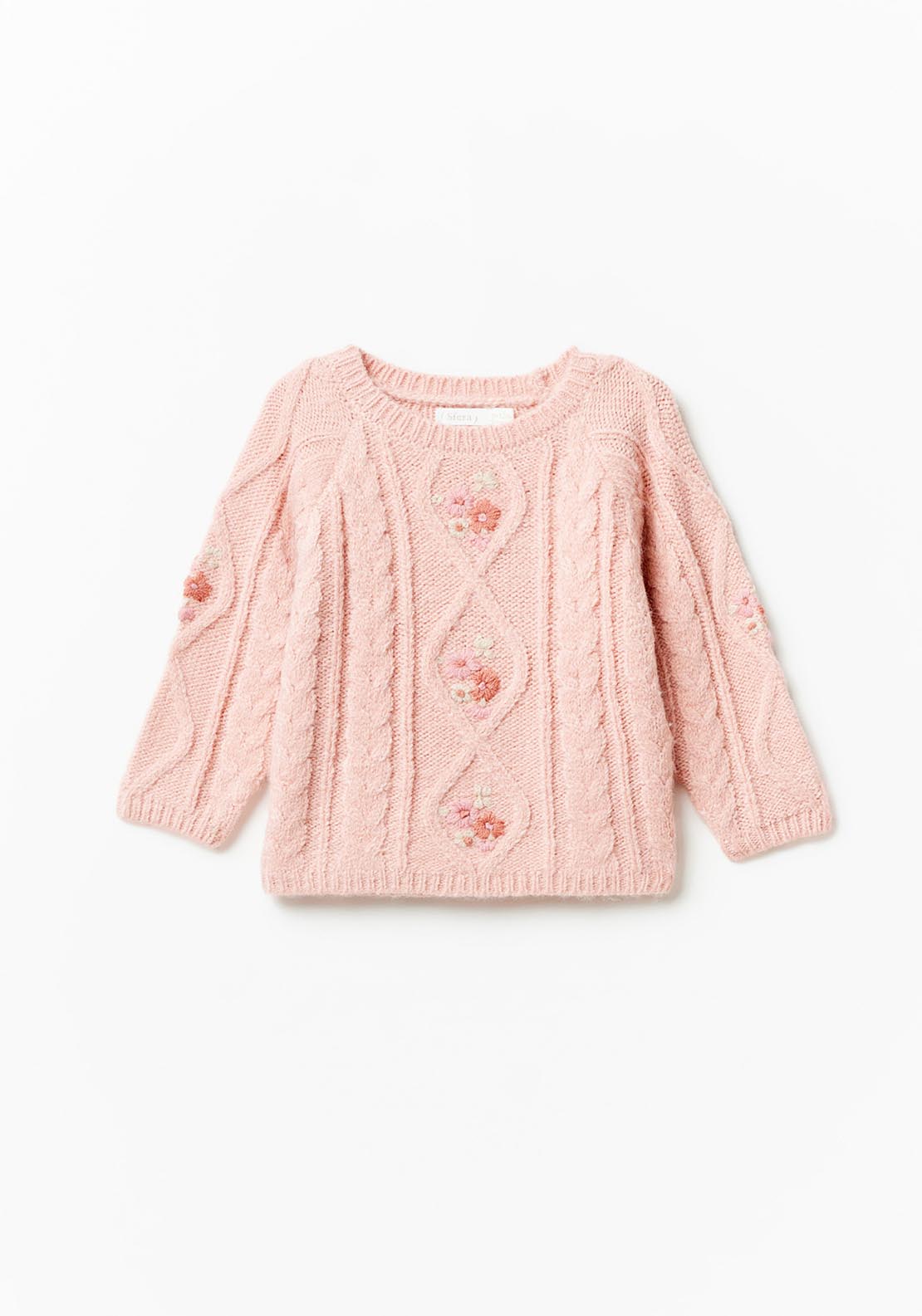 Sfera Embroidered sweater - Pink Light 6 Shaws Department Stores