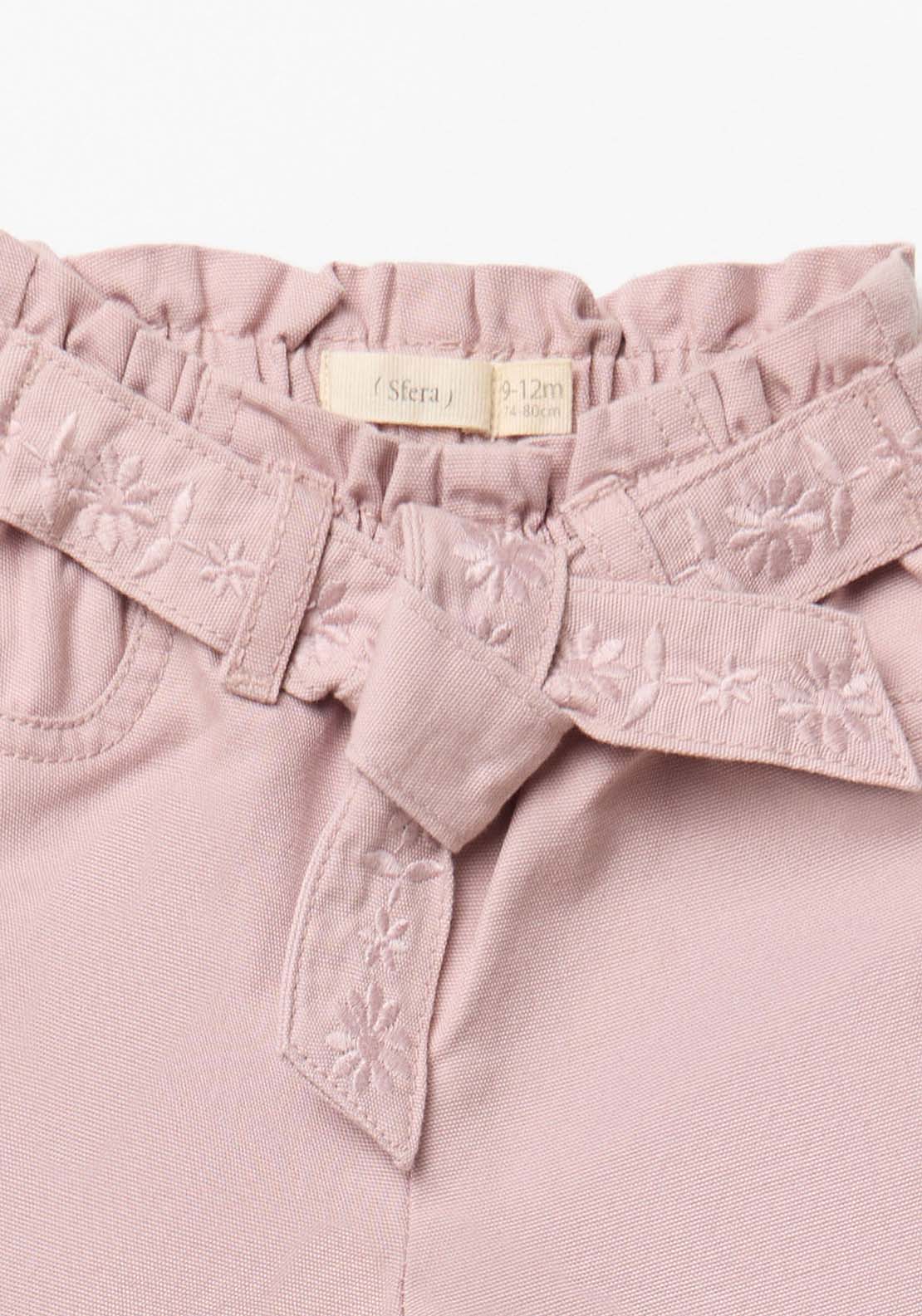 Belted Canvas Trousers - Purple