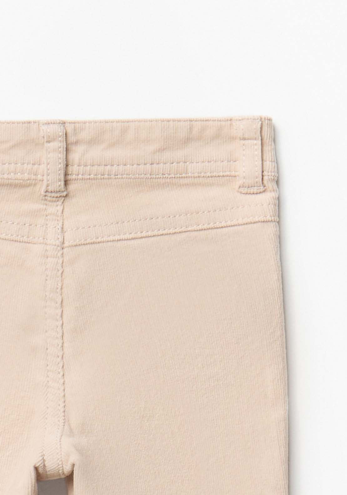 Flared Corduroy Trousers - Cream