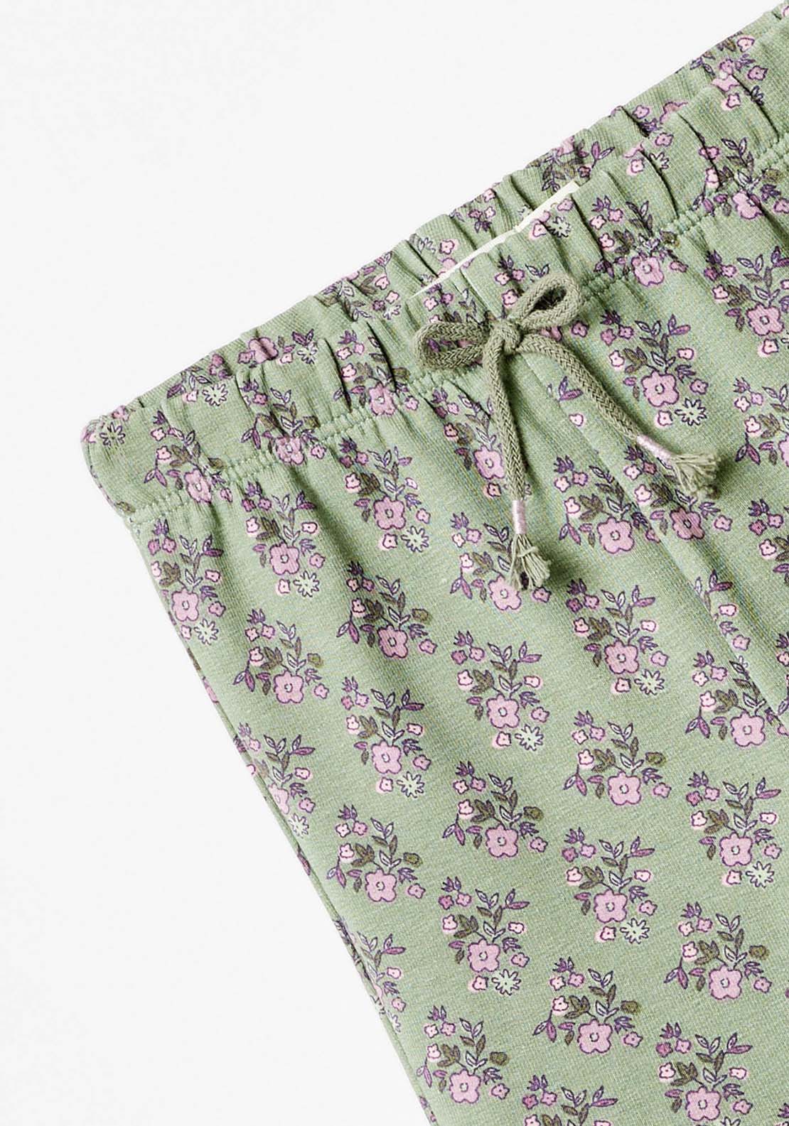 Sfera Floral Flare Trousers - Green 4 Shaws Department Stores