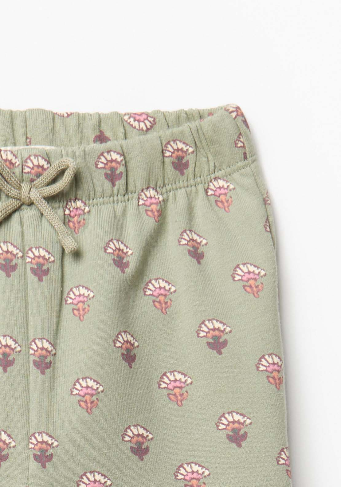Flower Flare Trousers - Green