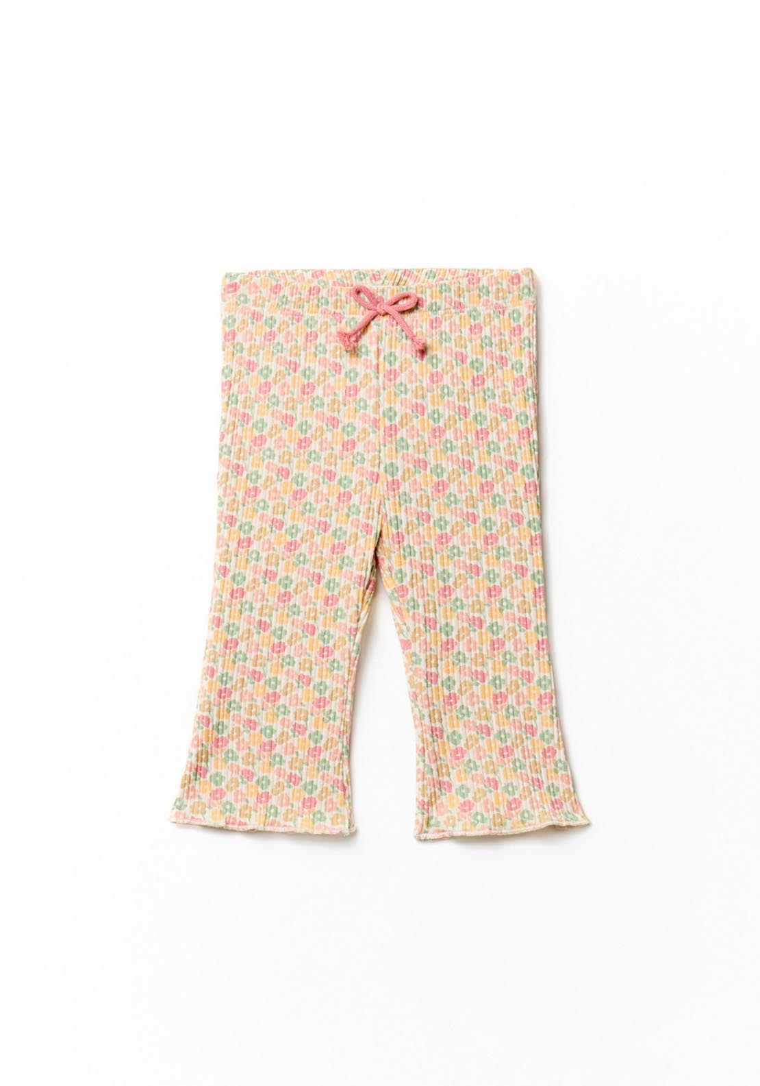 Sfera Floral print rib flare legging - Cream 3 Shaws Department Stores
