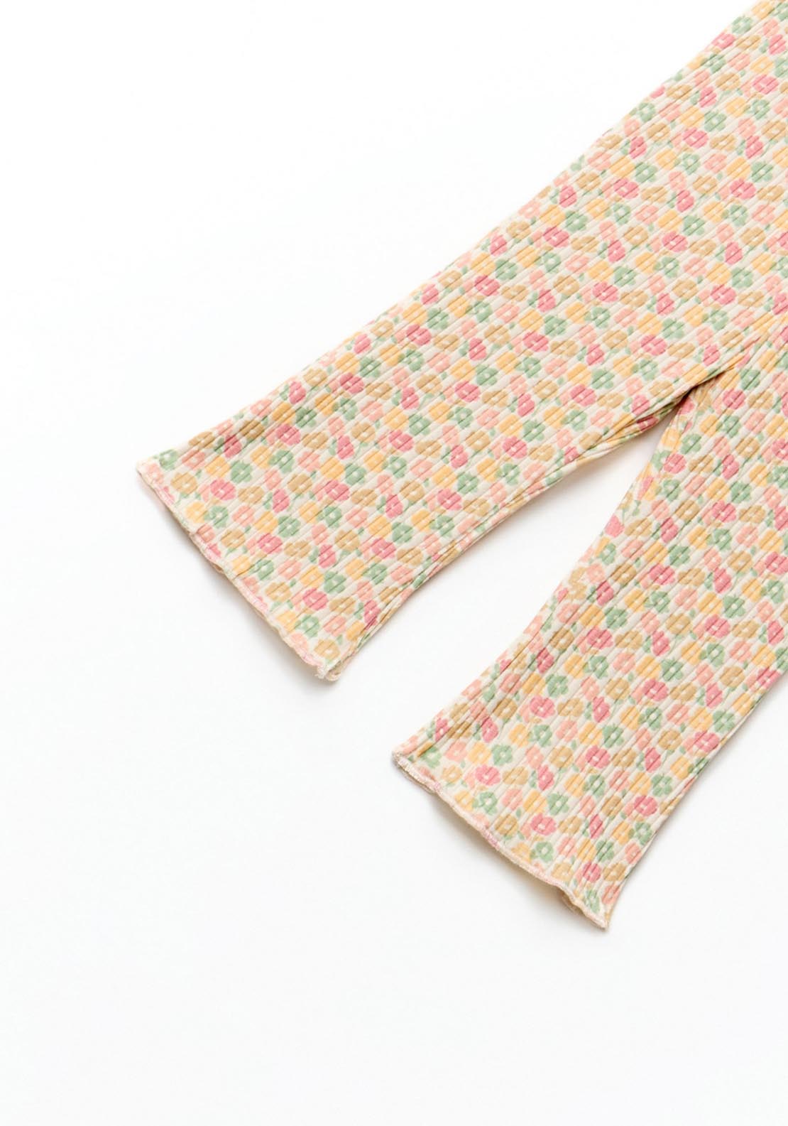 Sfera Floral print rib flare legging - Cream 2 Shaws Department Stores