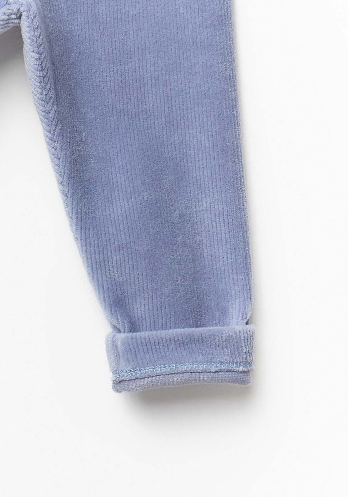 Plain Velour Leggings - Blue