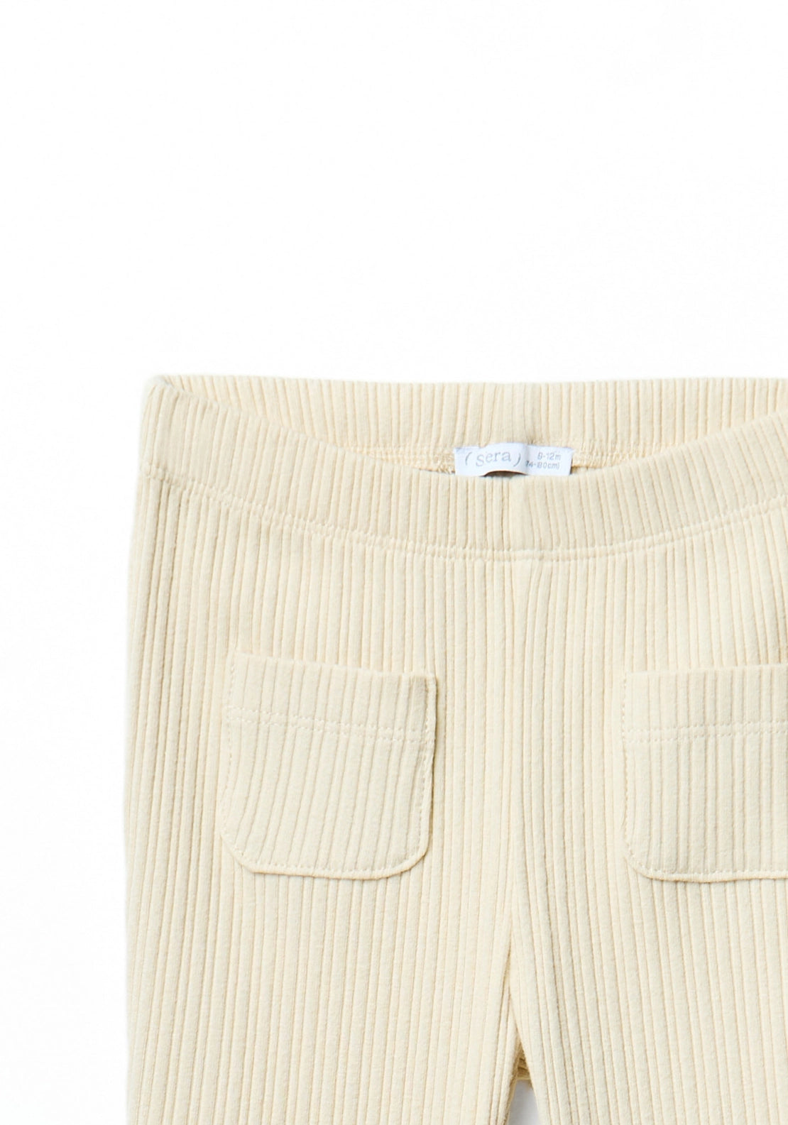 Flared Ribbed Leggings - Cream Ivory