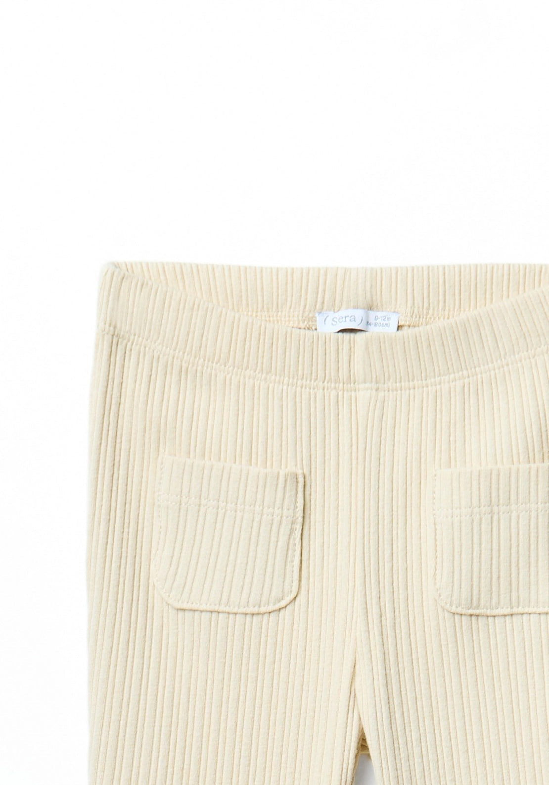 Flared Ribbed Leggings - Cream Ivory
