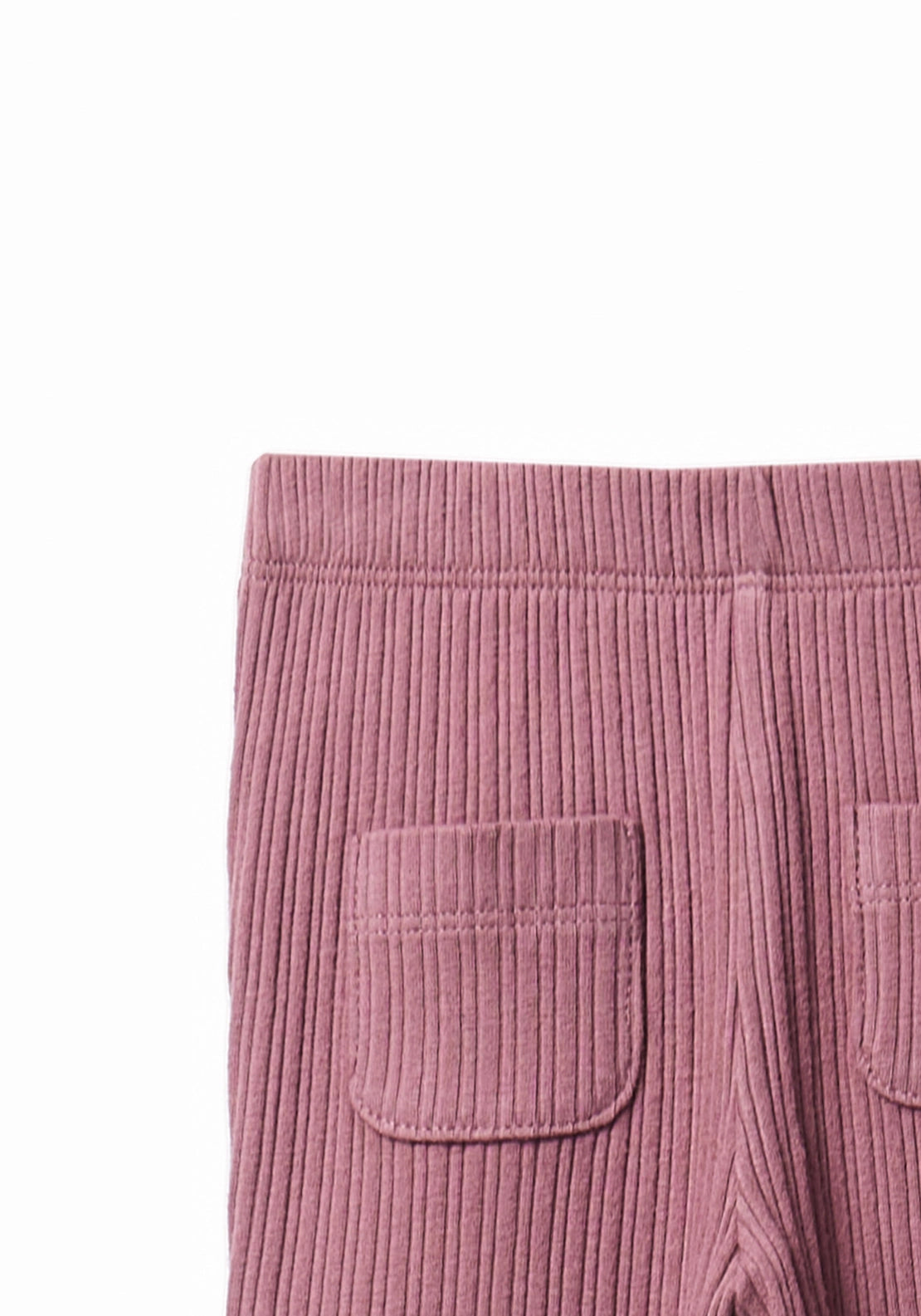 Flared Ribbed Leggings - Red