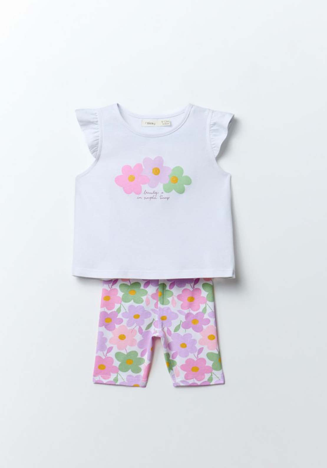 Ruffle Sleeve Set - White