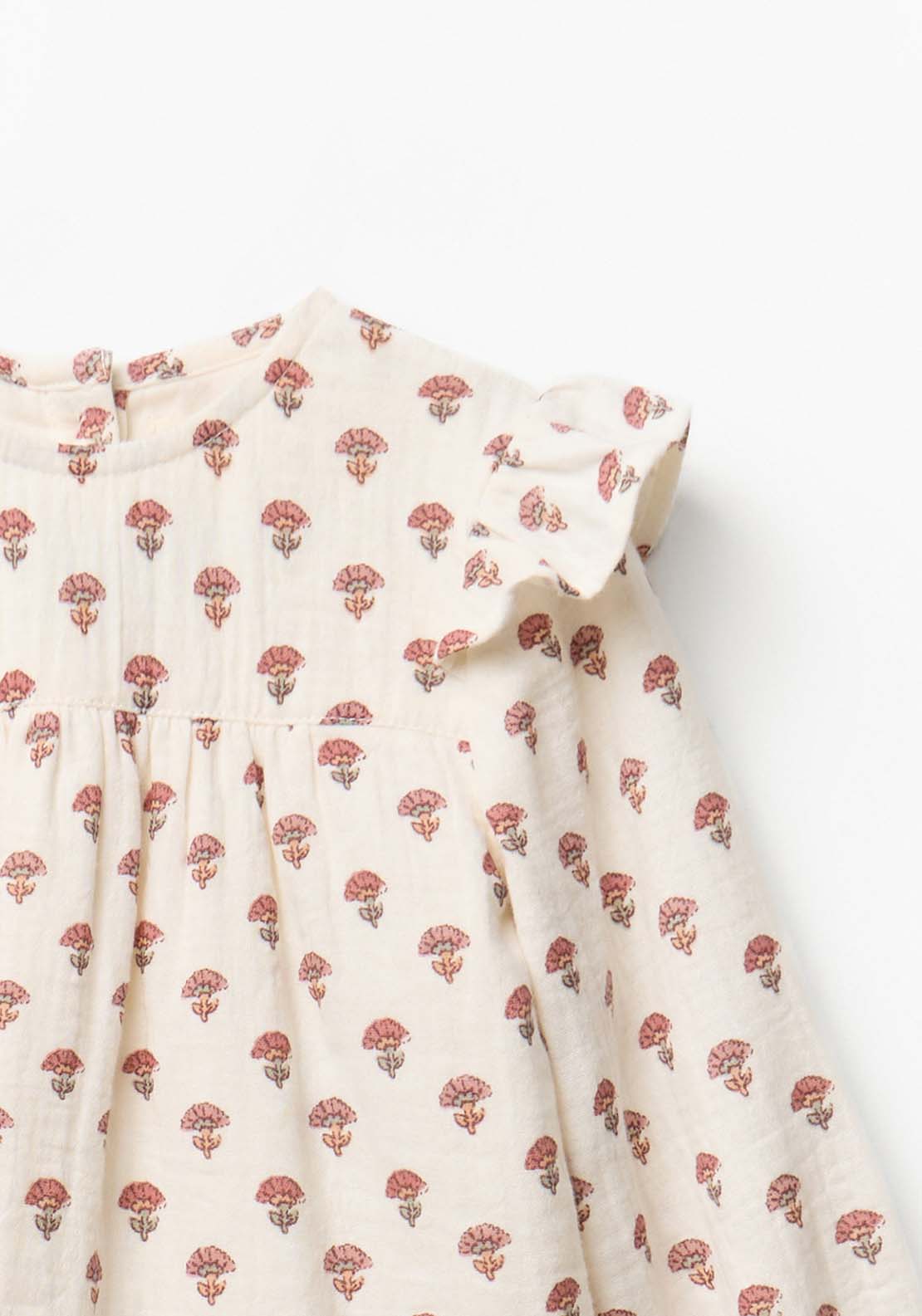 Bambula Blouse With Ruffle Detail - Cream