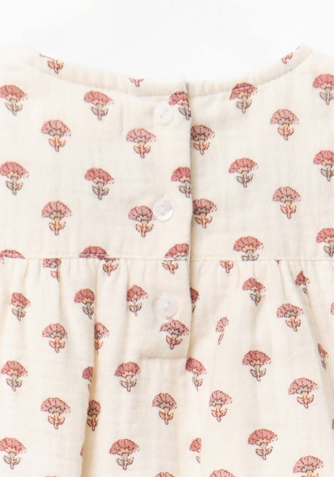 Bambula Blouse With Ruffle Detail - Cream