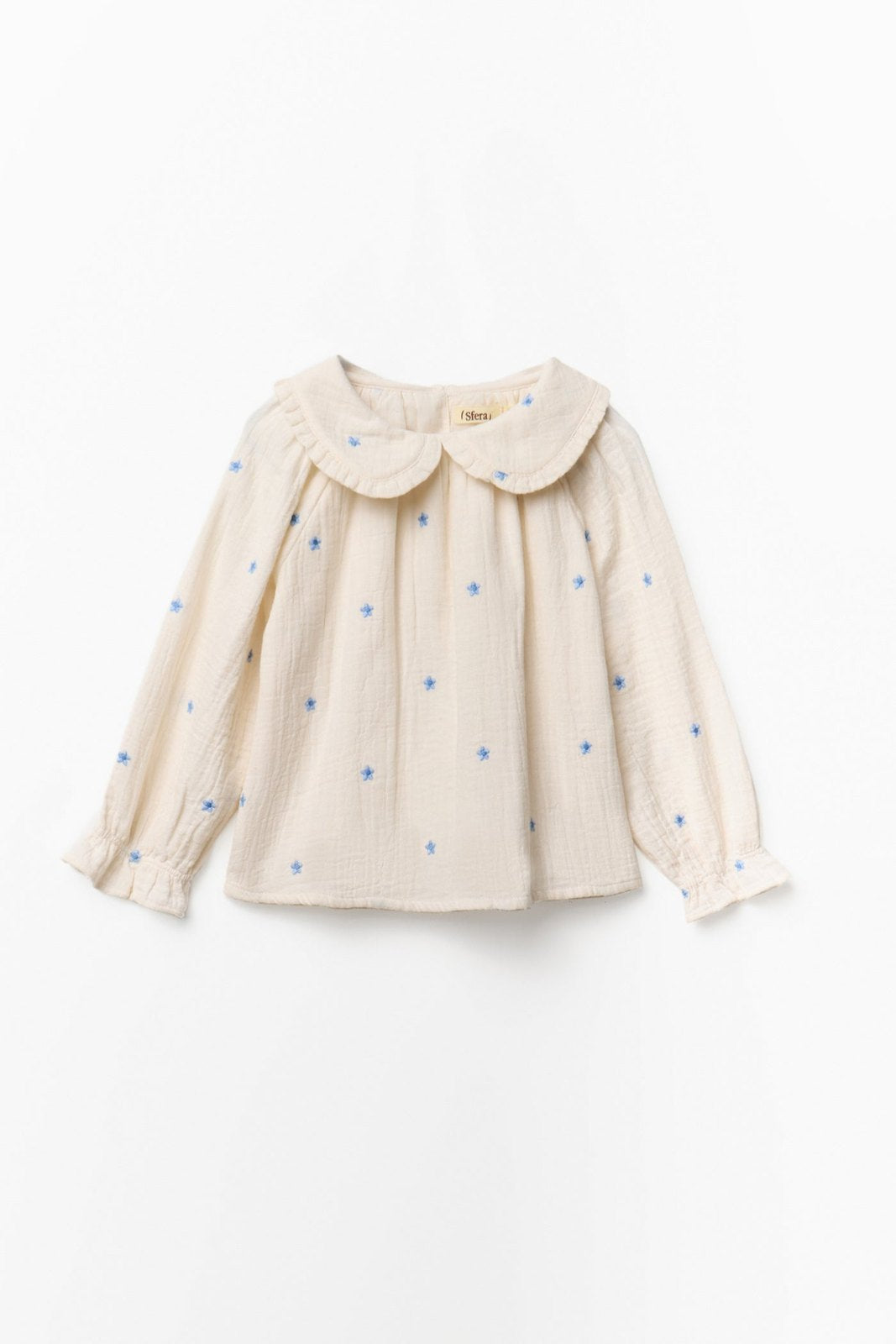 Blouse With Floral Embroidery - Cream