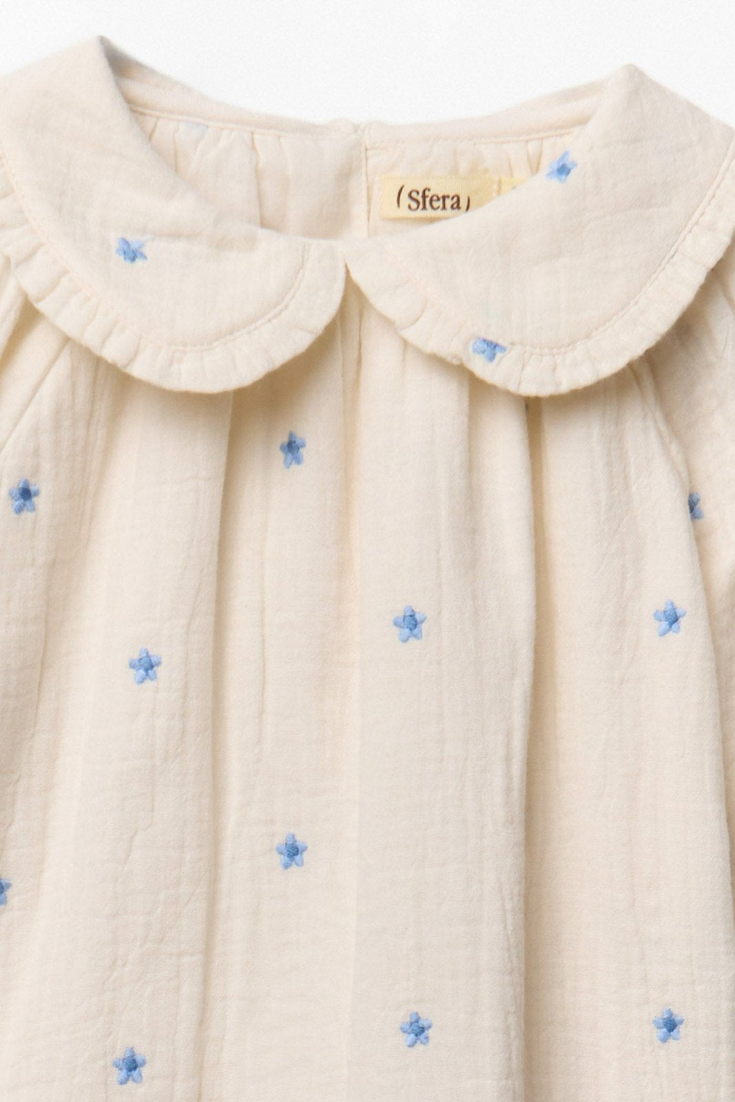 Blouse With Floral Embroidery - Cream