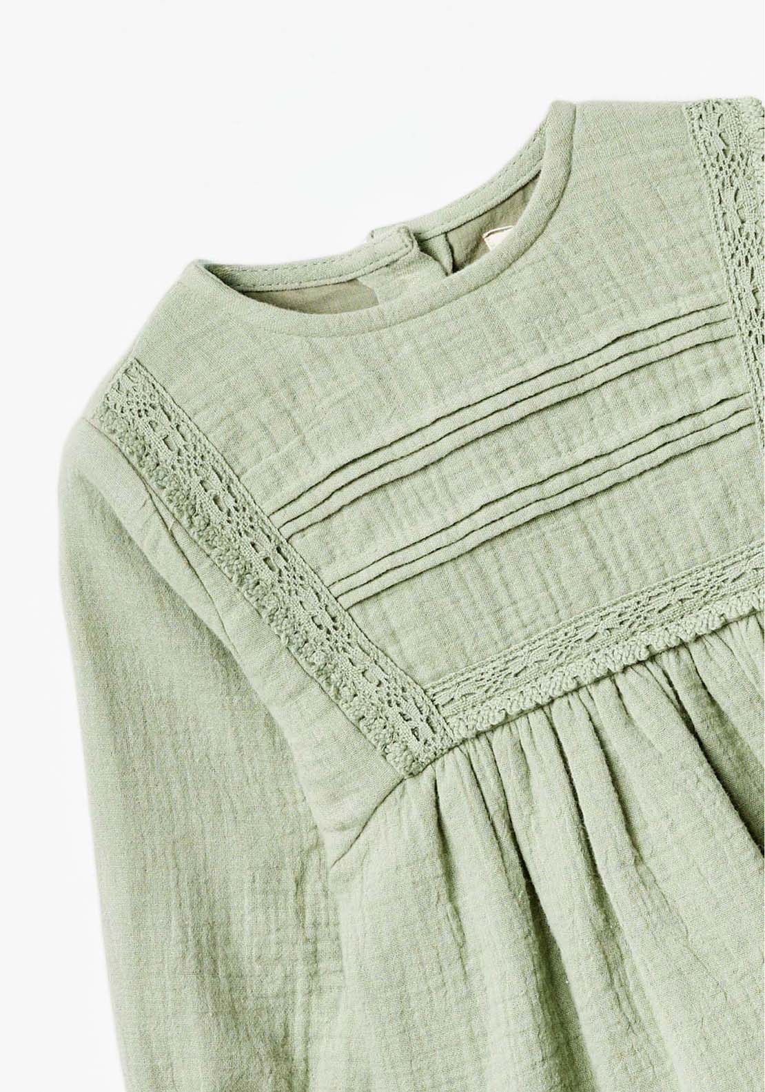 Sfera Long Sleeve Detailed Smock Dress - Green 2 Shaws Department Stores