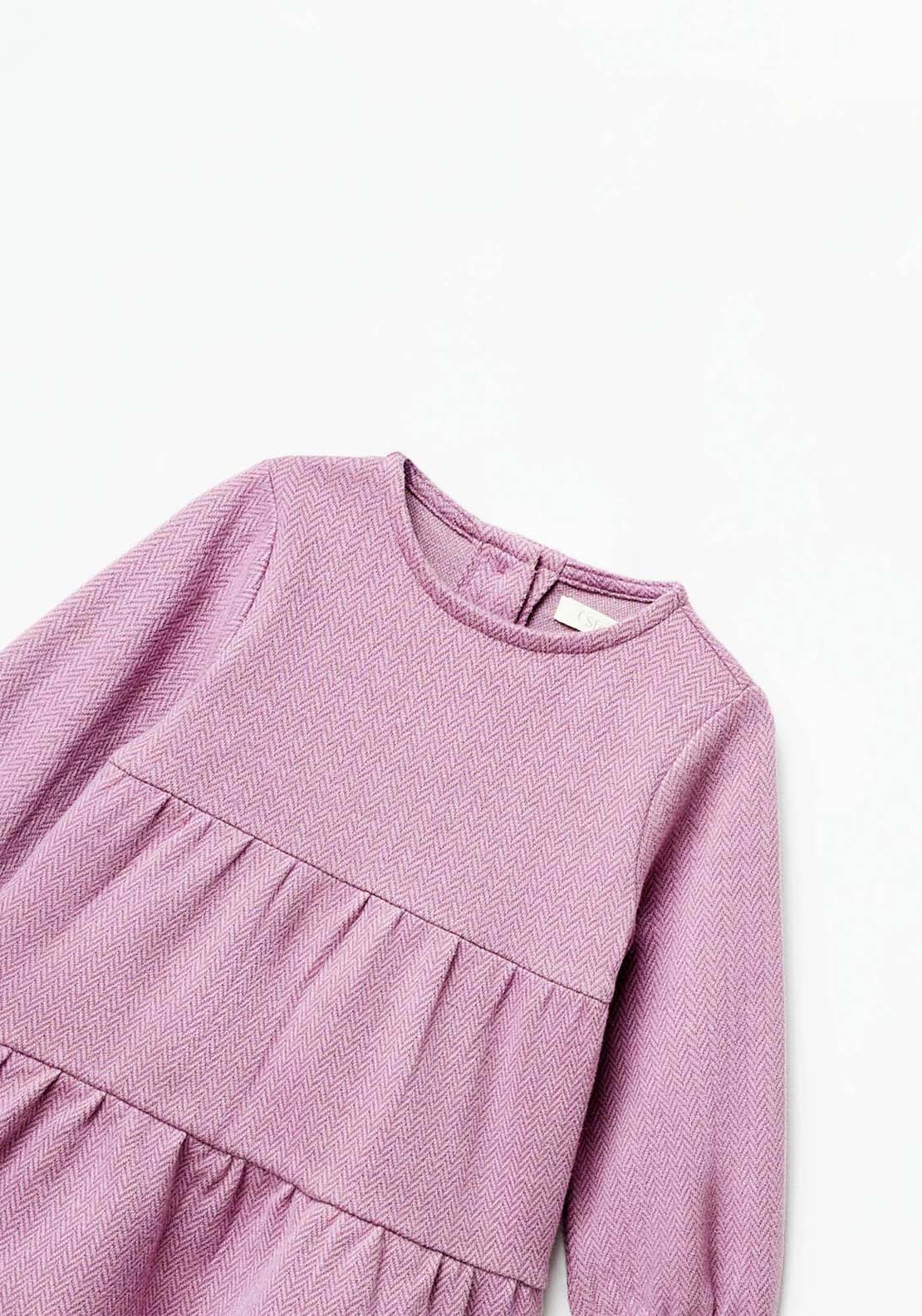 Sfera Long Sleeve Plain Tired Dress - Purple 3 Shaws Department Stores
