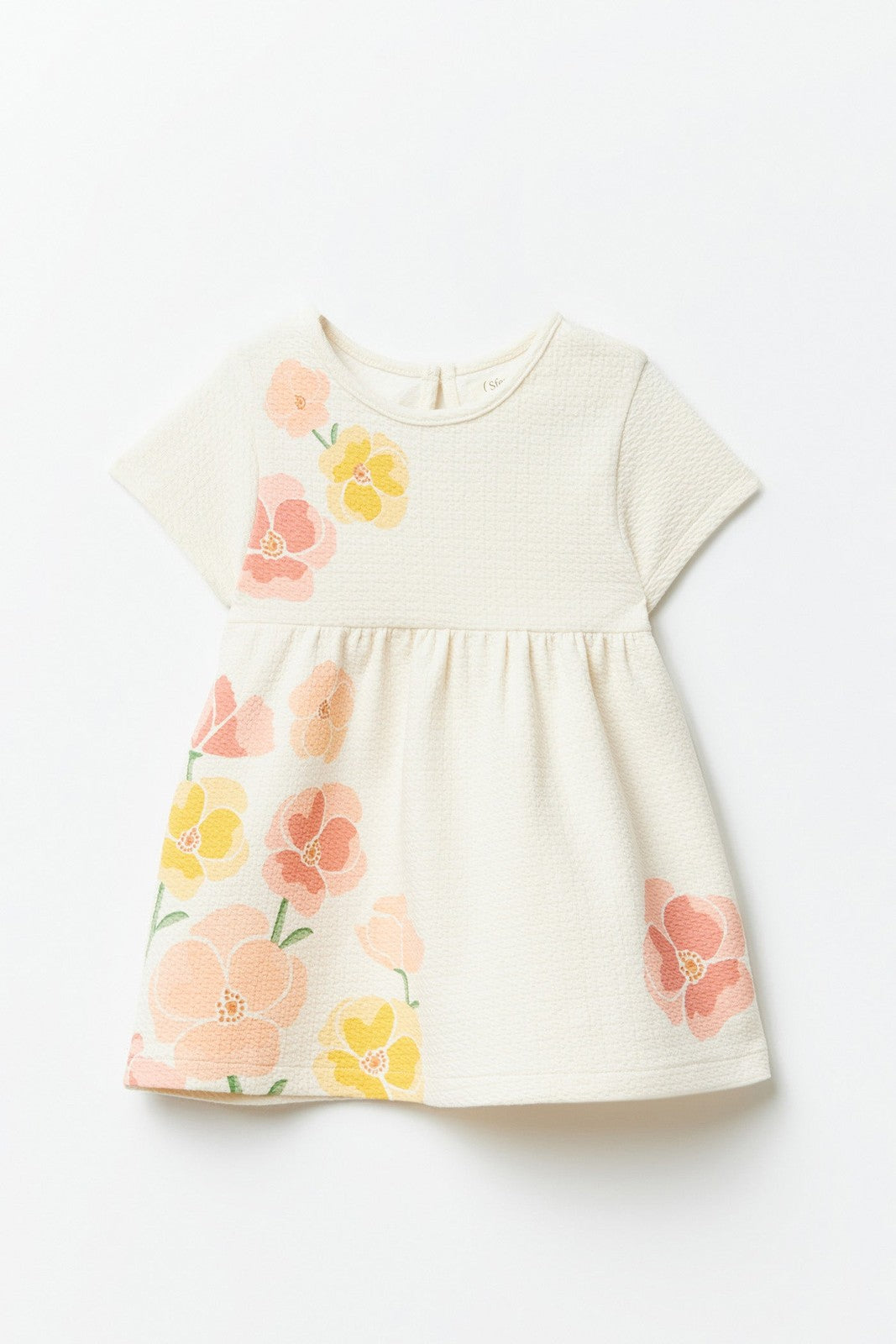 Sfera Flowers piqué dress - Ecru 1 Shaws Department Stores
