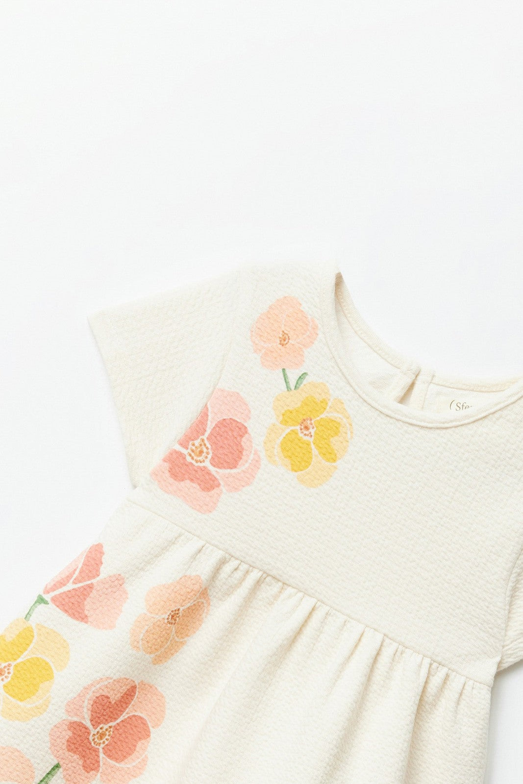 Sfera Flowers piqué dress - Ecru 2 Shaws Department Stores