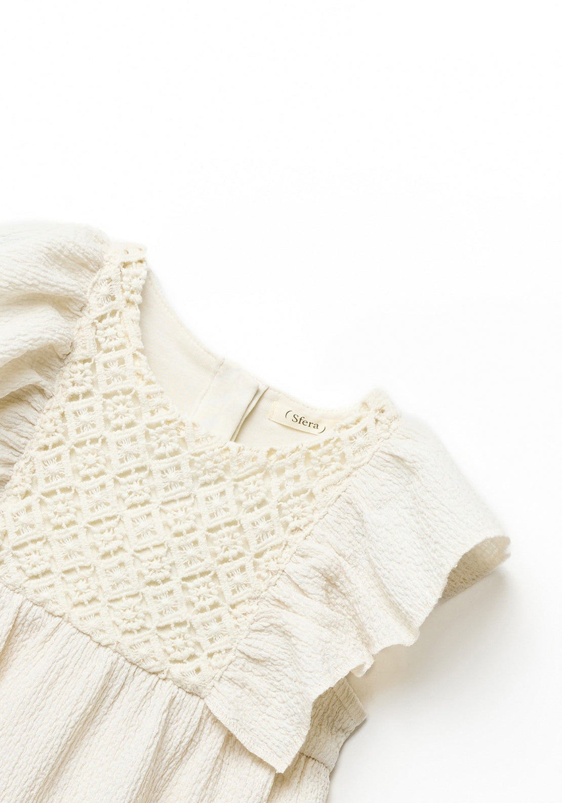 Sfera Wrinkle-effect dress - Cream 4 Shaws Department Stores