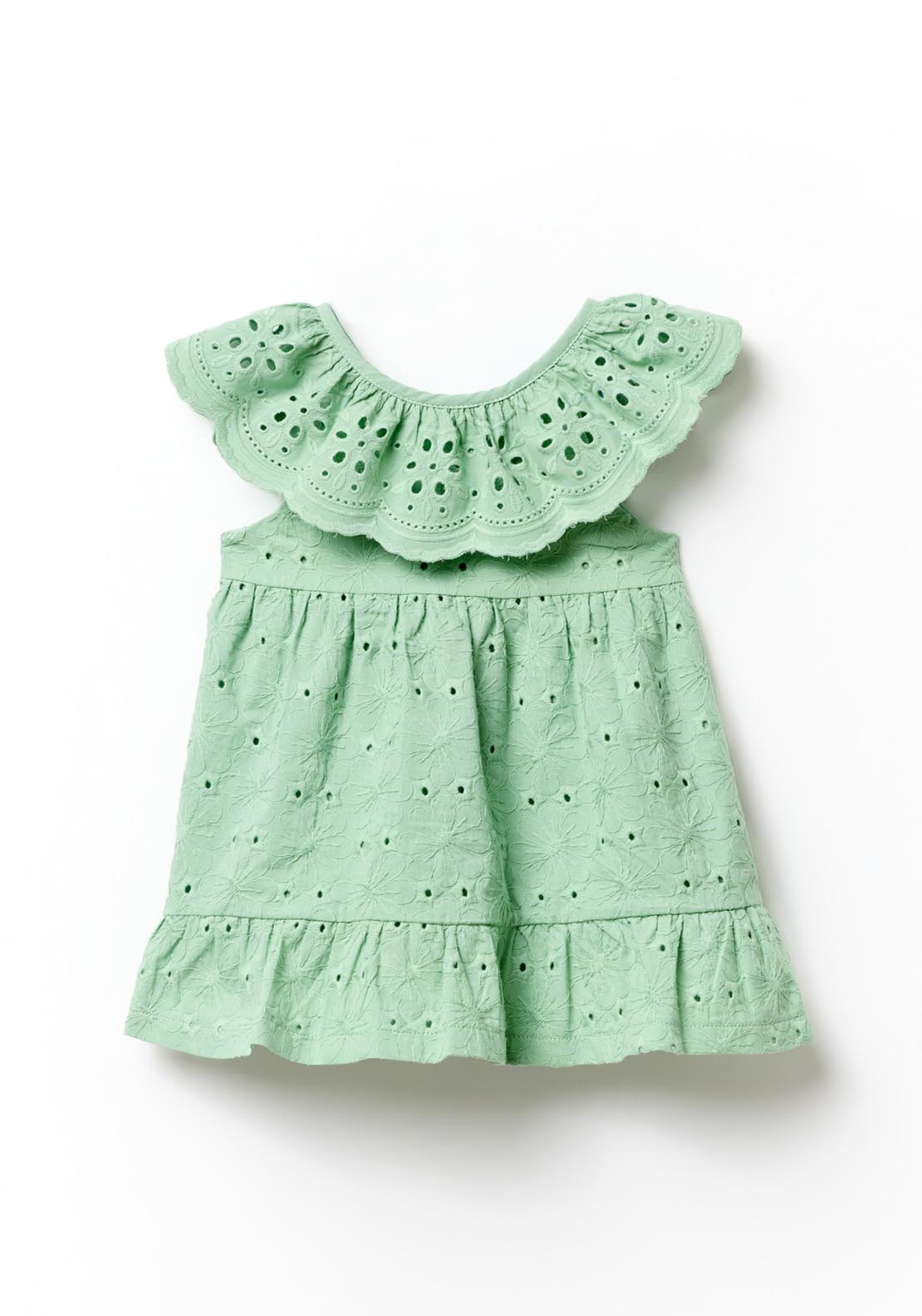 Sfera Openwork dress with ruffles - Green 4 Shaws Department Stores