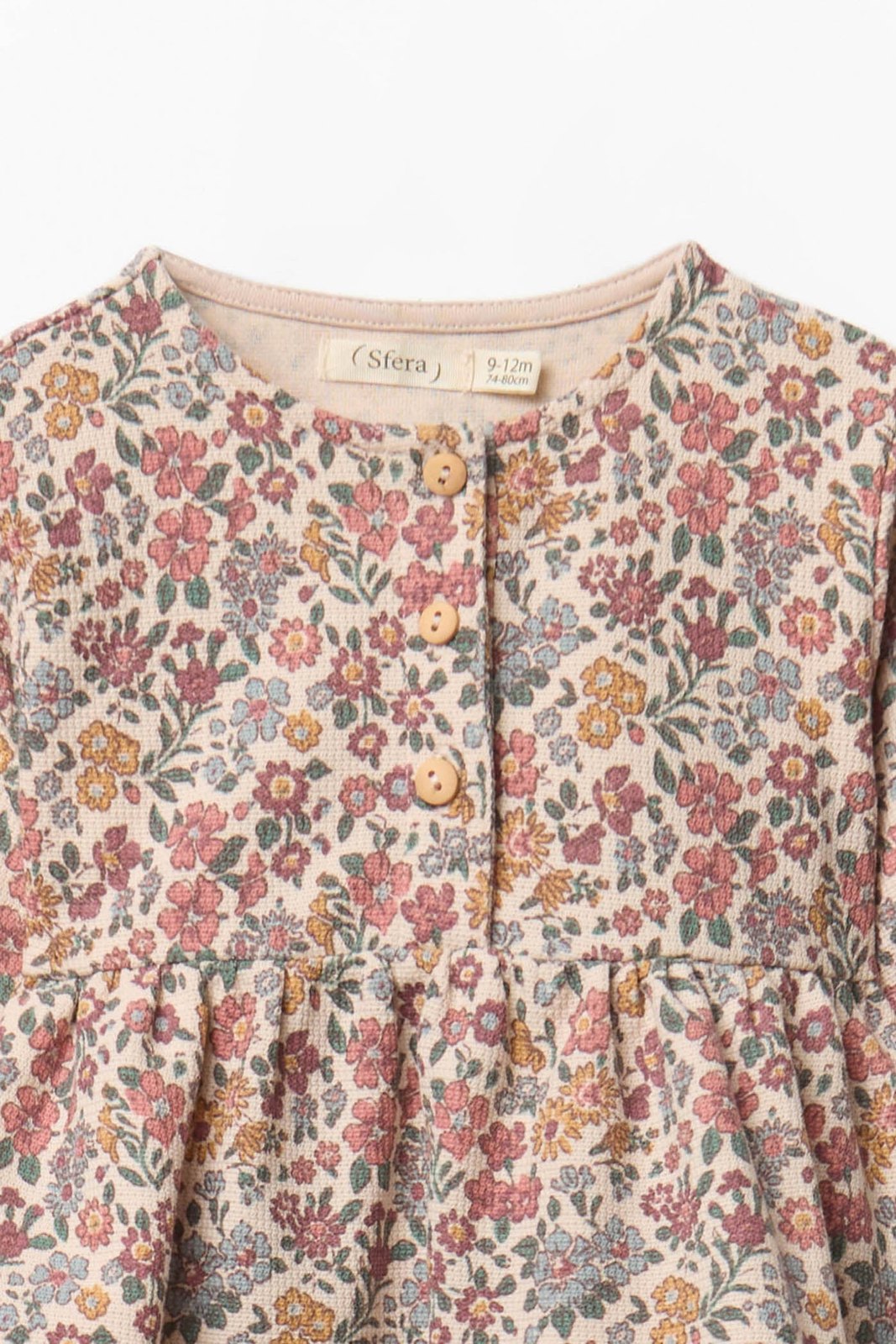 Floral Print Piqué Dress - Cream Ivory