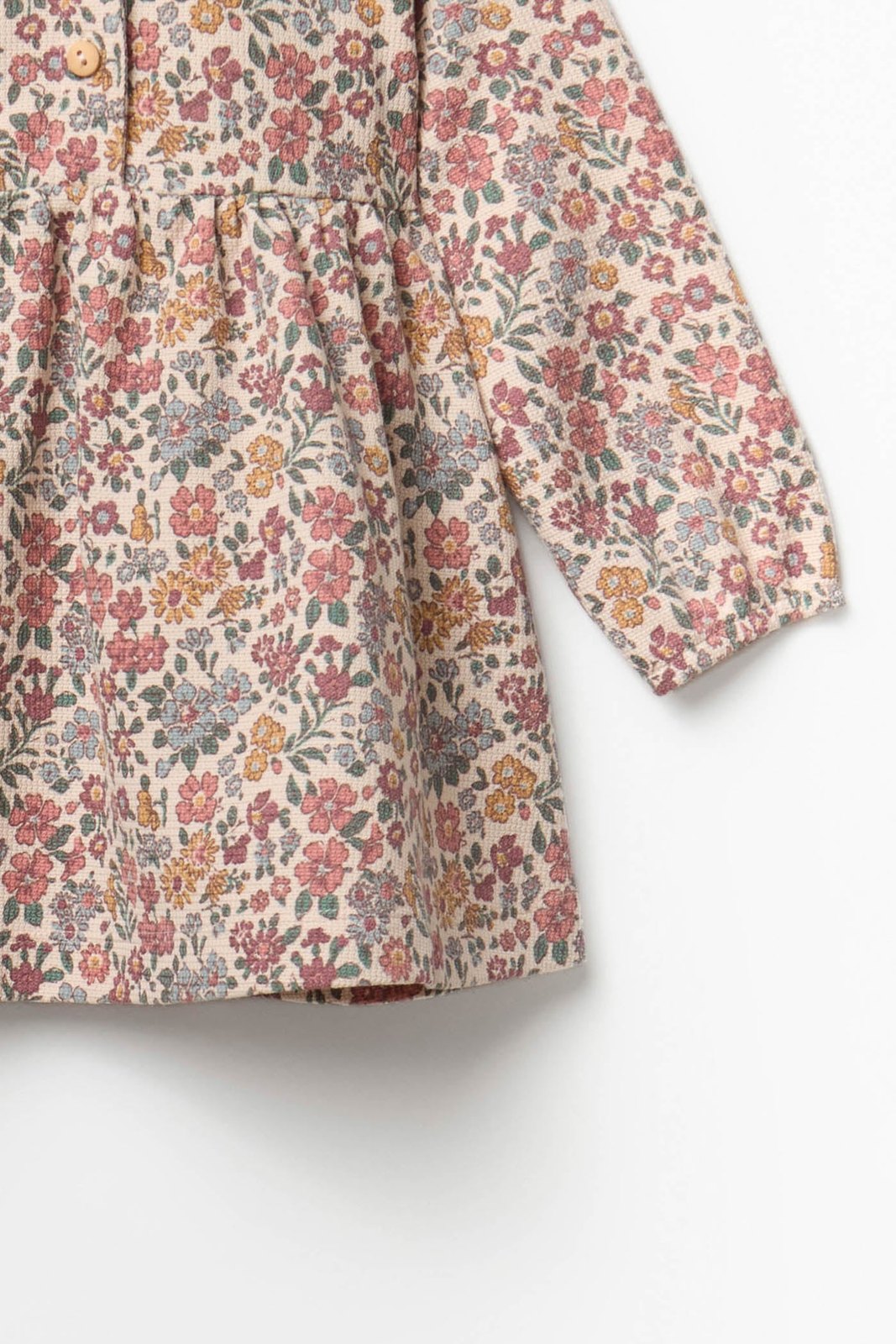 Floral Print Piqué Dress - Cream Ivory