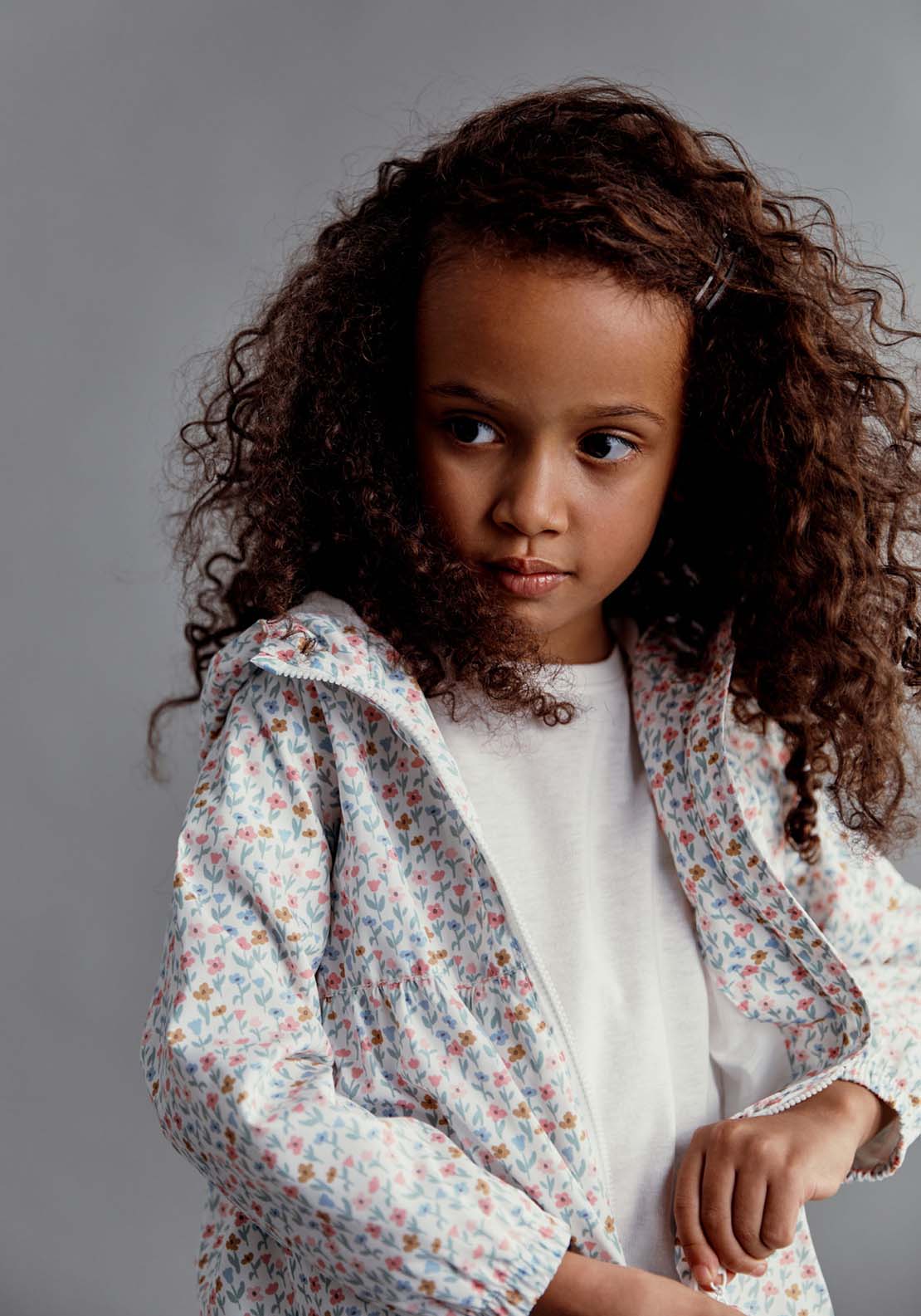 Sfera Floral-print coat - Ecru 3 Shaws Department Stores