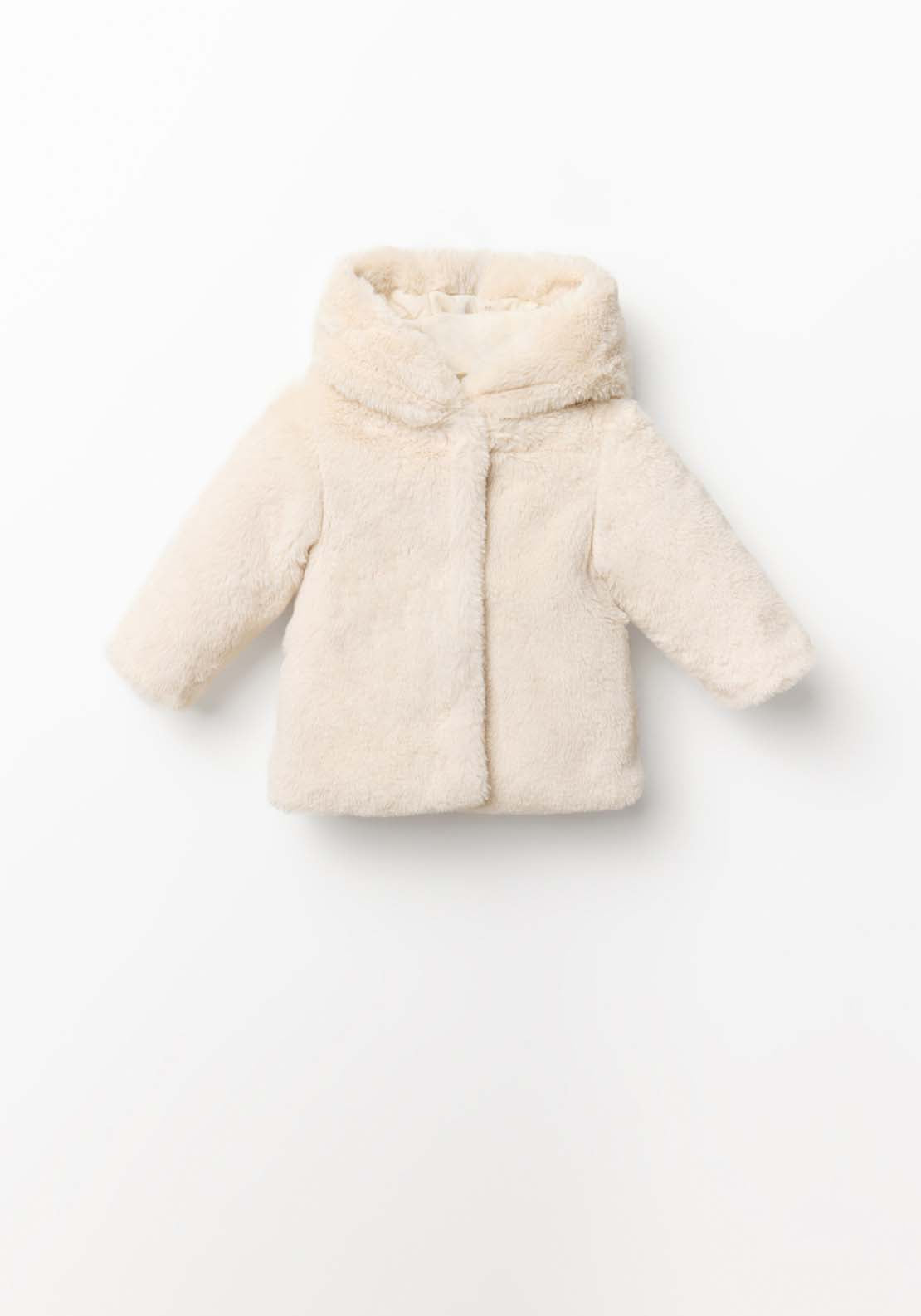 Faux Fur Teddy Coat - Cream