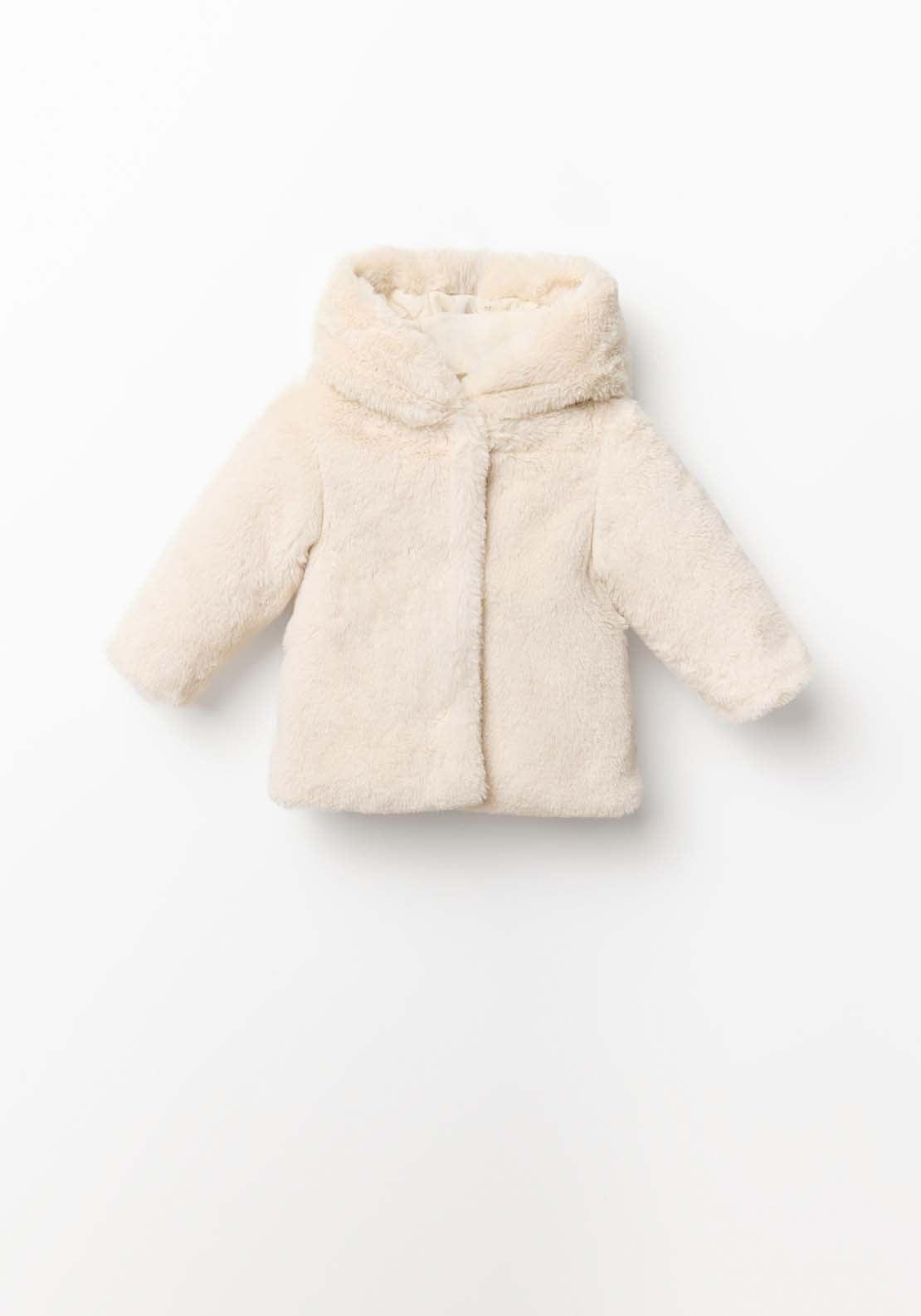 Faux Fur Teddy Coat - Cream