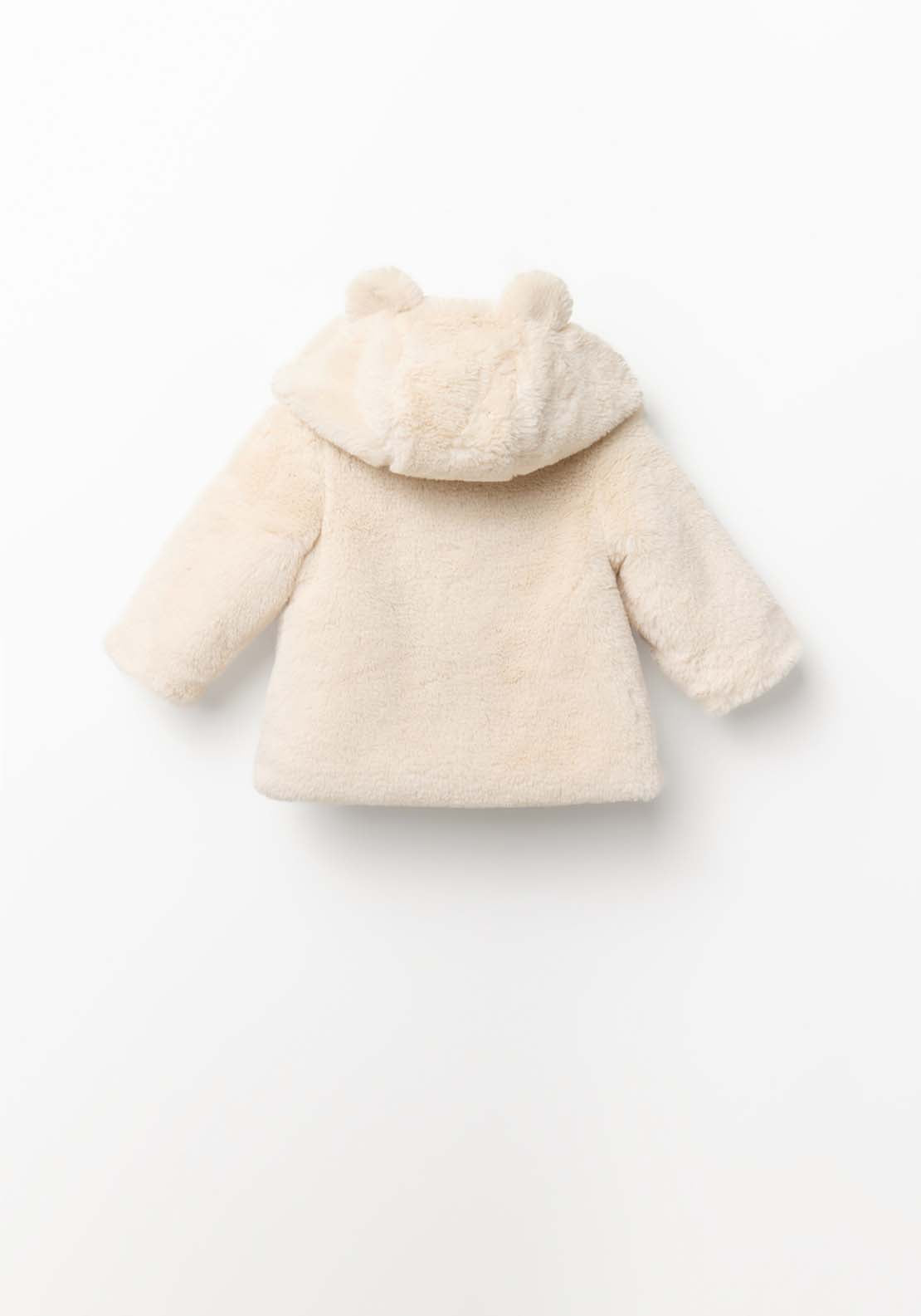 Faux Fur Teddy Coat - Cream