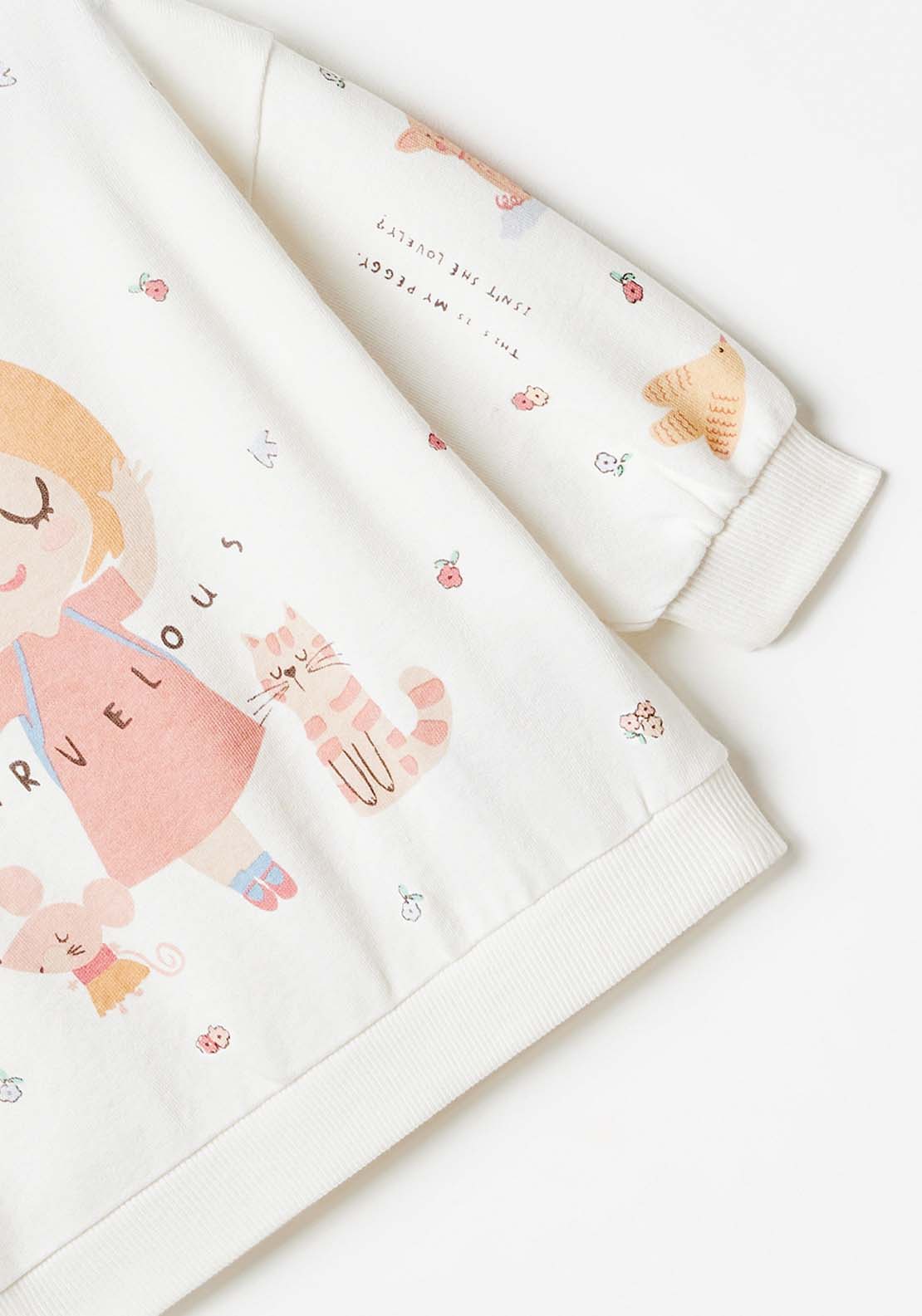 Sfera Baby Girl Print Sweatshirt - Beige 4 Shaws Department Stores