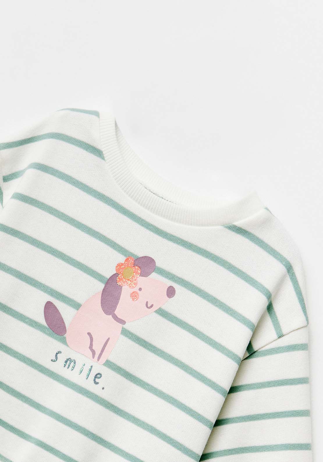 Sfera Stripes sweatshirt - Green Light 3 Shaws Department Stores
