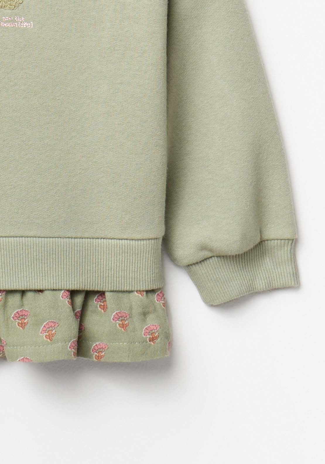 Vase Sweatshirt with Under Shirt - Cream
